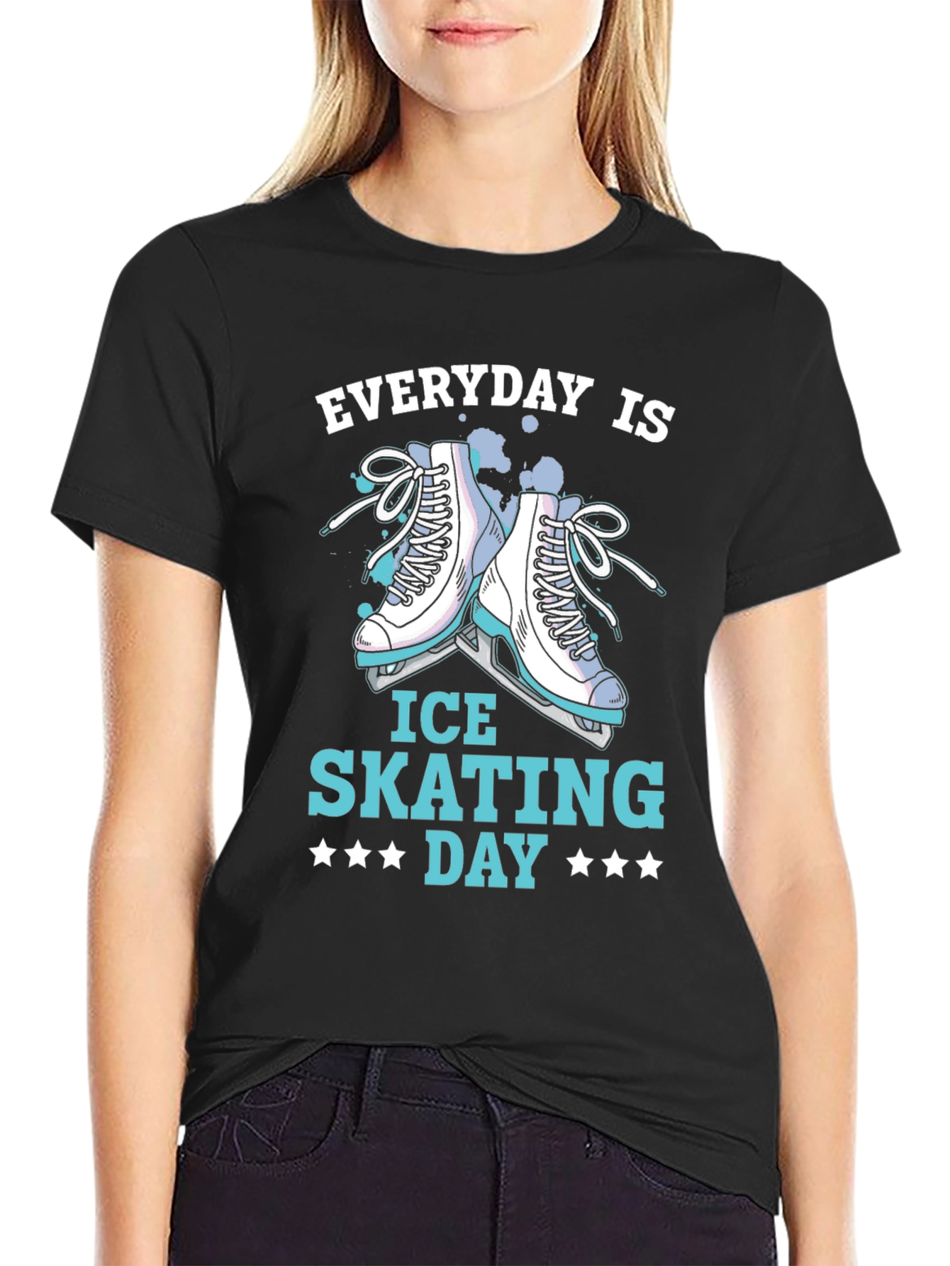 Camiseta Negra Everyday is Ice Skating Day