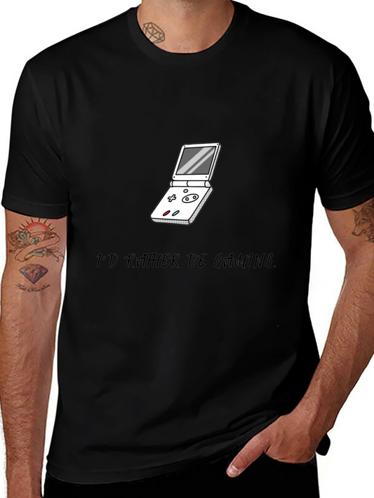 Gamer T-Shirt - Id Rather Be Gaming Retro Console Design