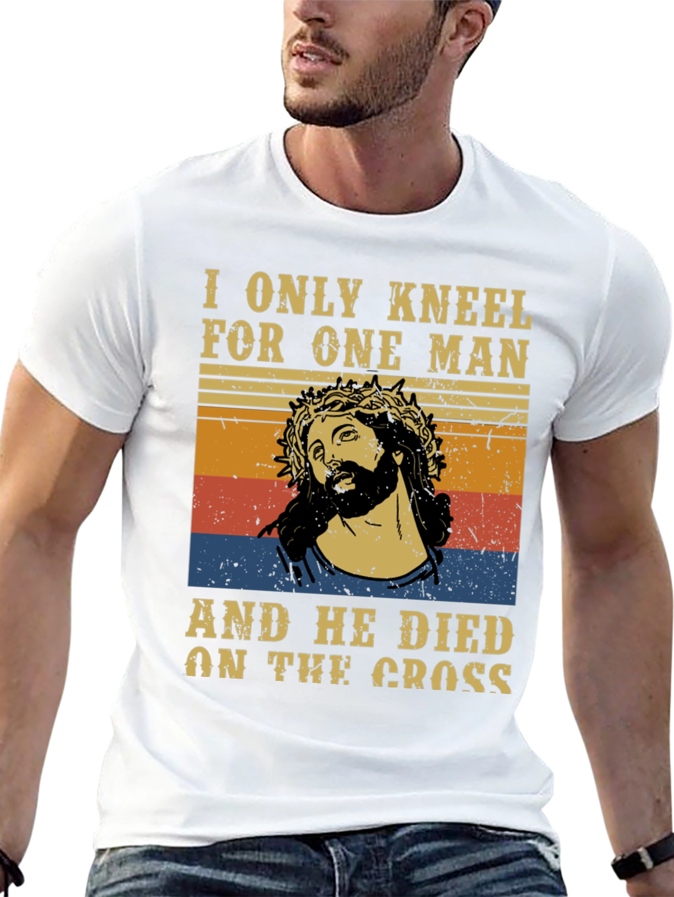 Camiseta Hombre: Solo me arrodillo ante uno