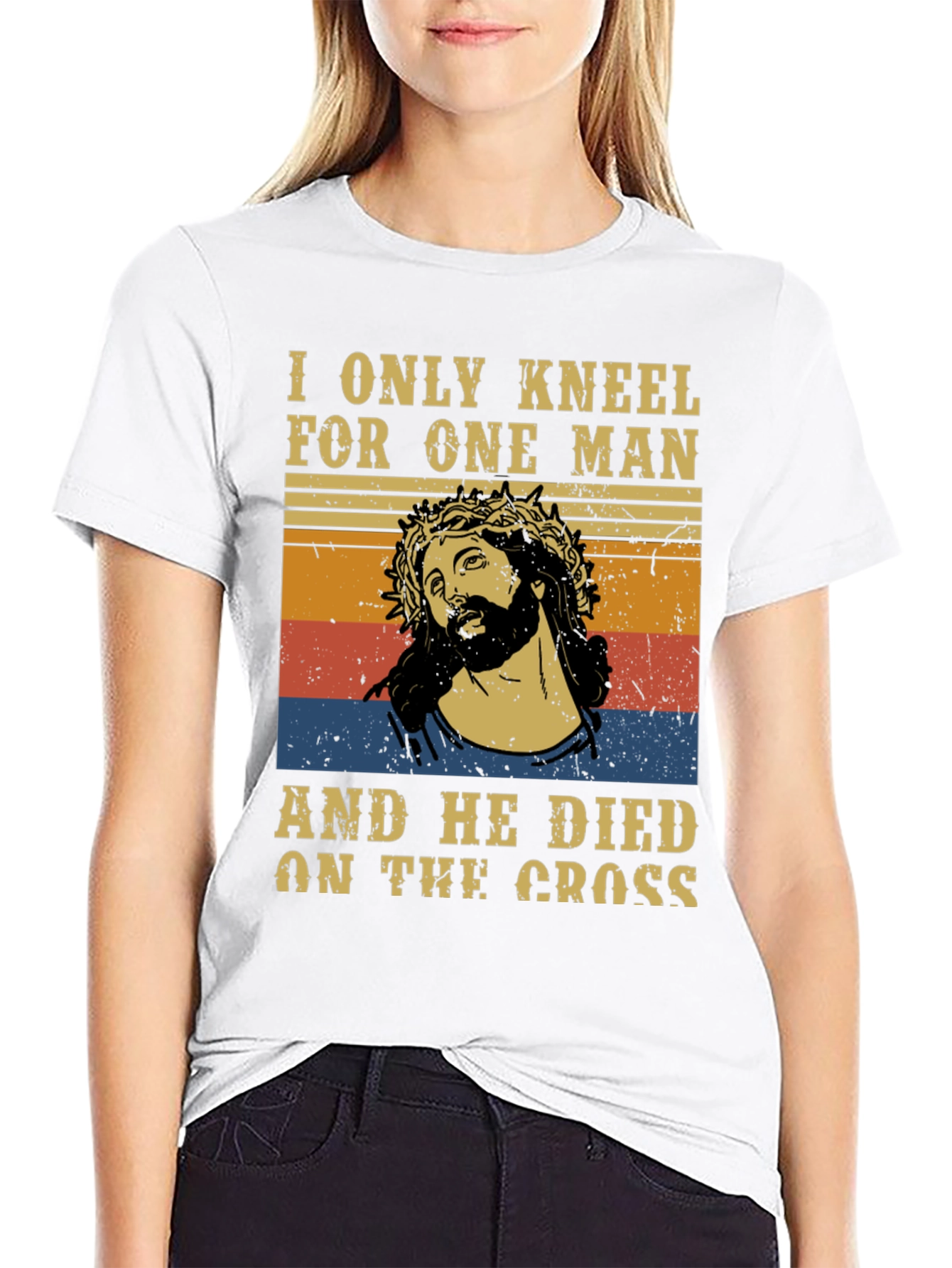 Camiseta Hombre: Solo me arrodillo ante uno