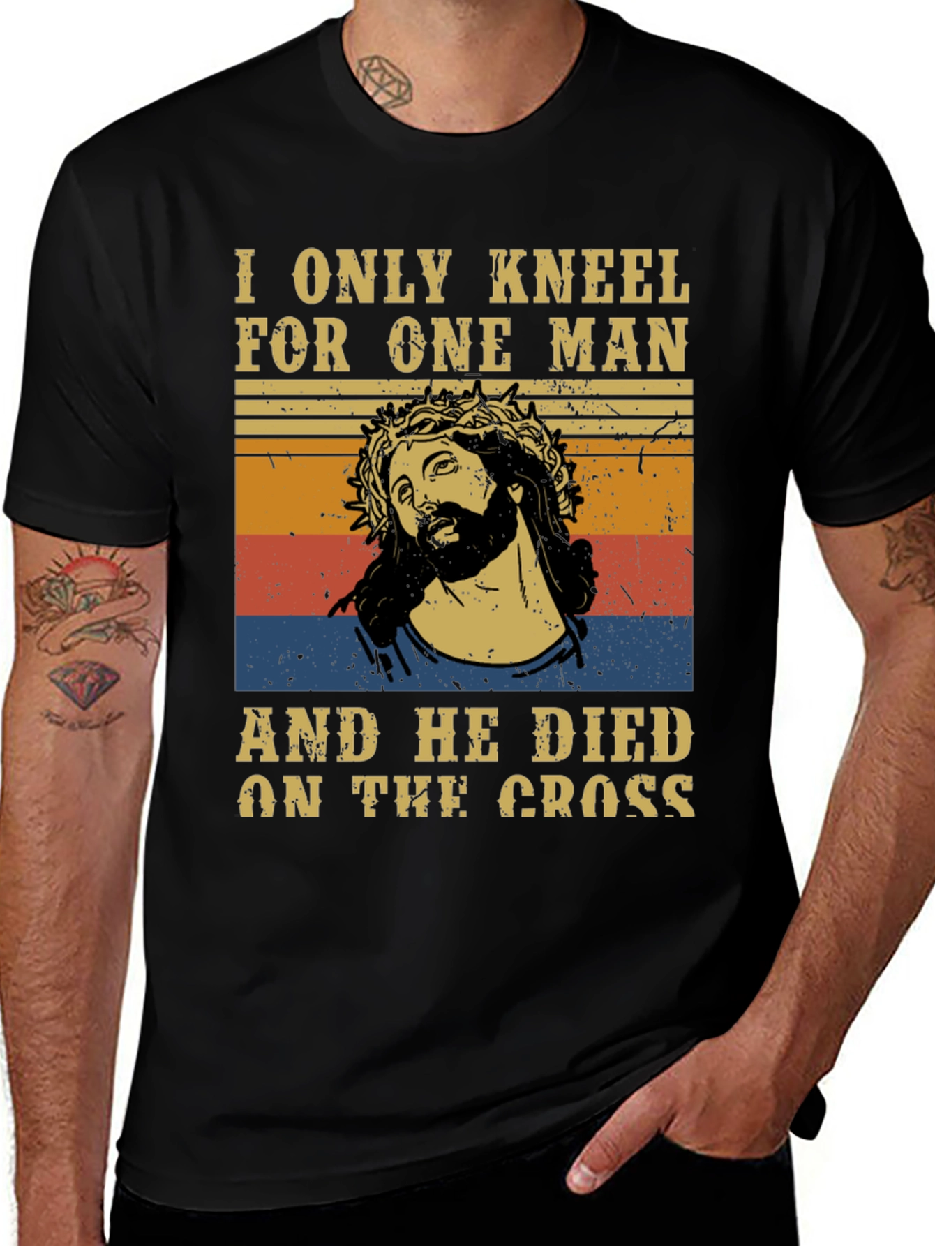 Camiseta Hombre: Solo me arrodillo ante uno