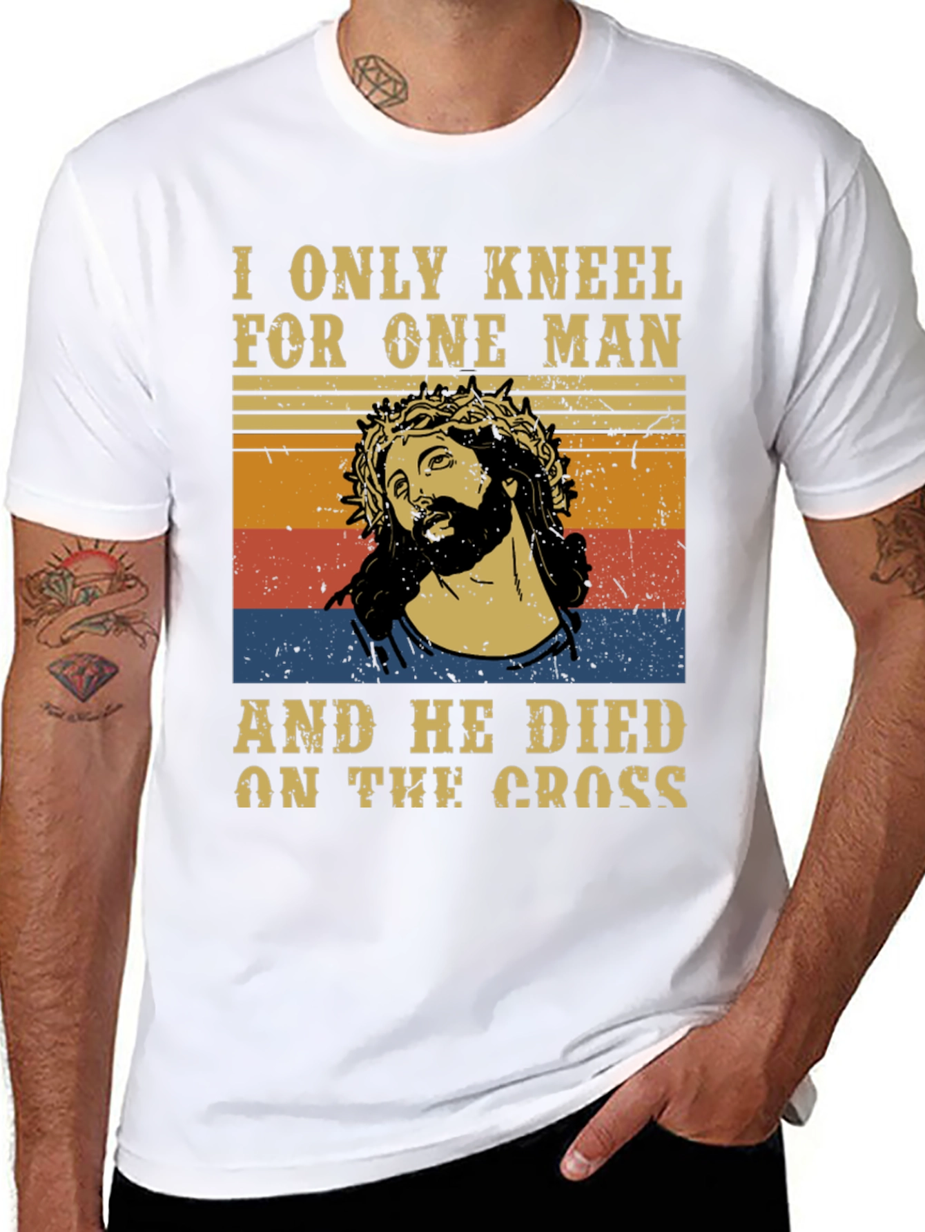 Camiseta Hombre: Solo me arrodillo ante uno