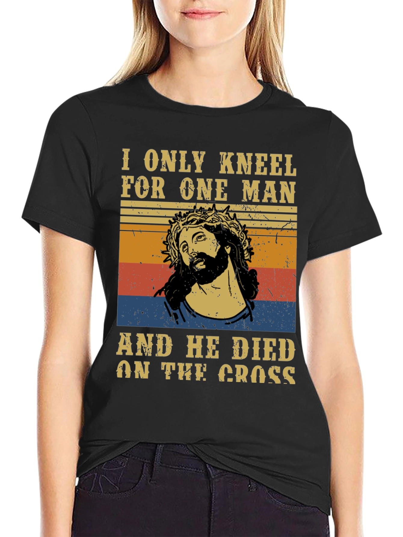 Camiseta Hombre: Solo me arrodillo ante uno