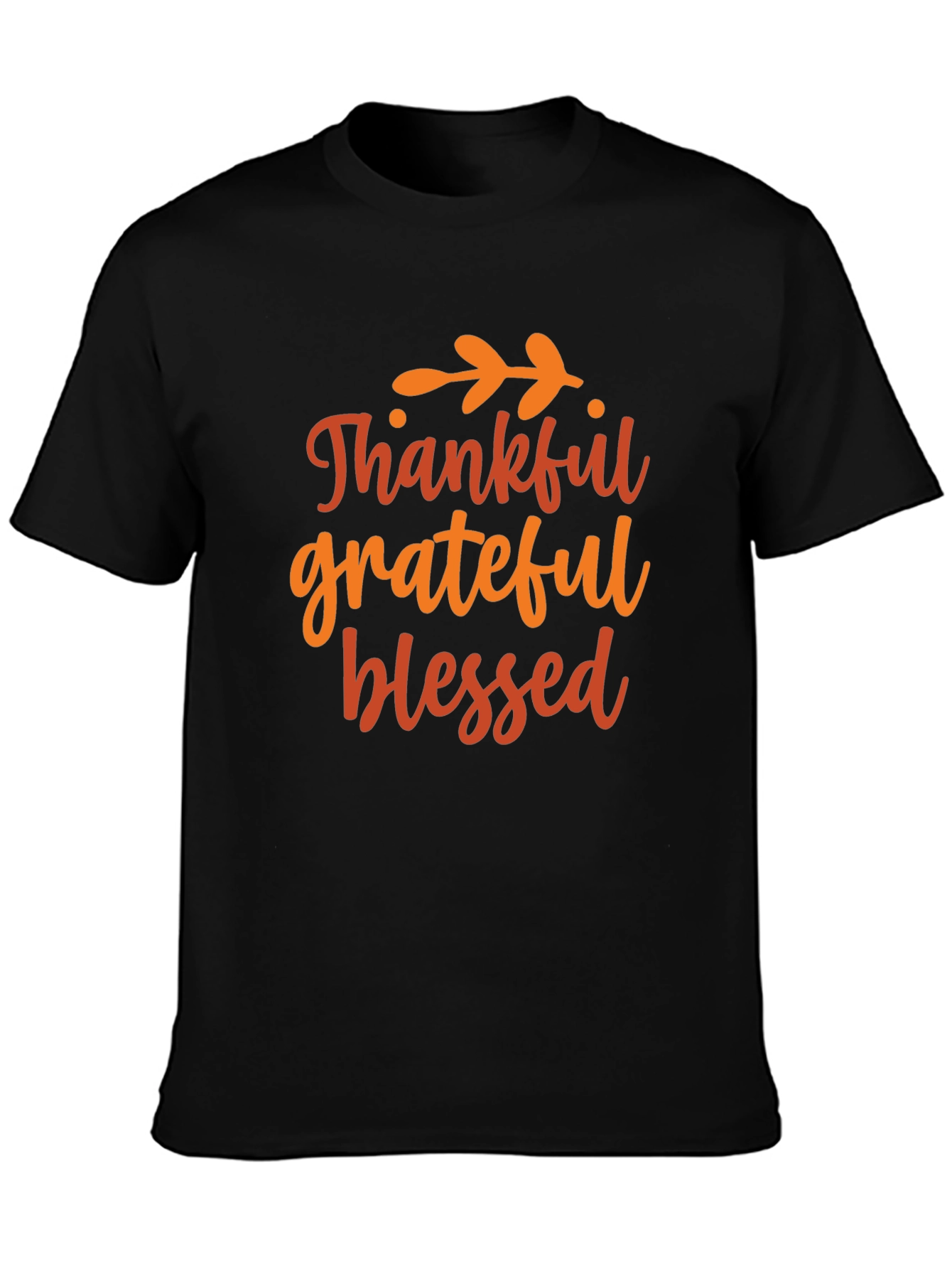 Camiseta Negra Agradecido Bendecido