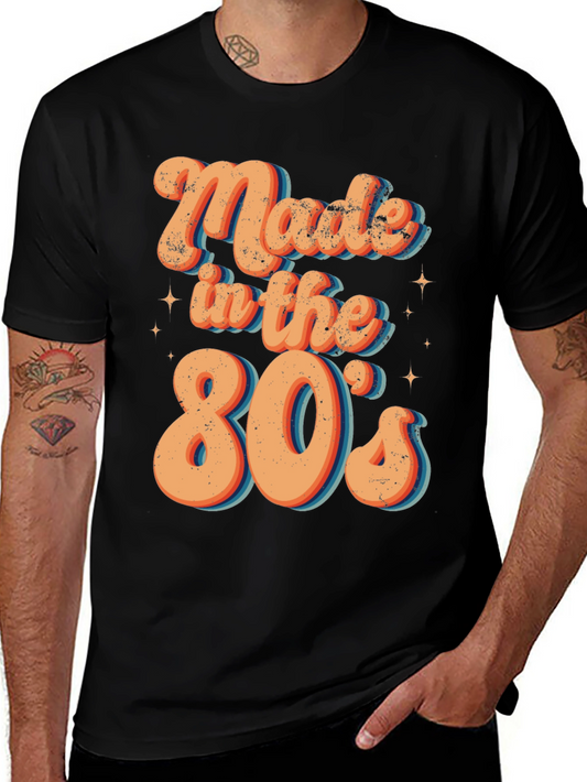Retro Made in the 80s Black Graphic T-Shirt