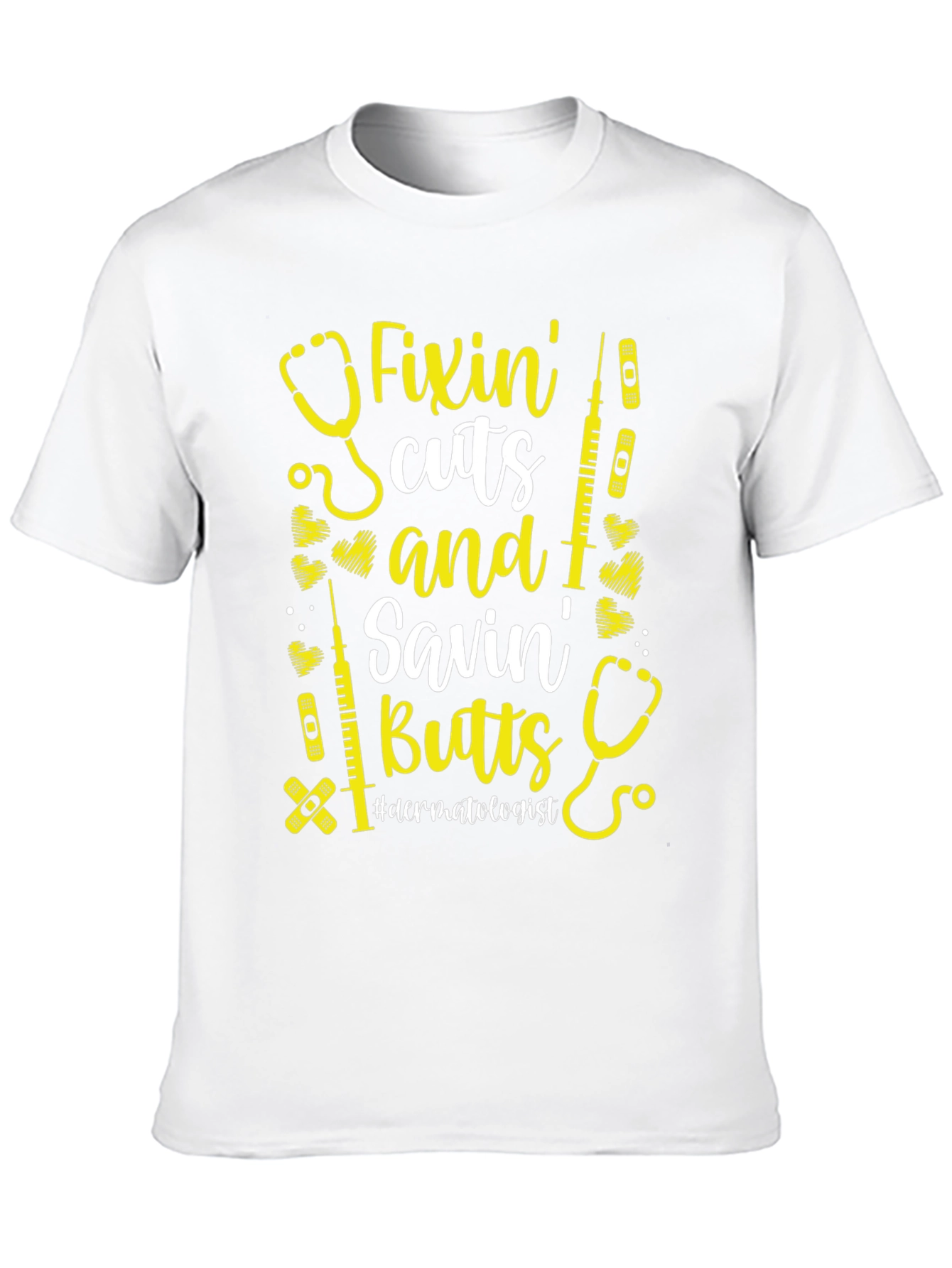 Camiseta Negra: Fixin Cuts & Savin Butts Dermatólogo