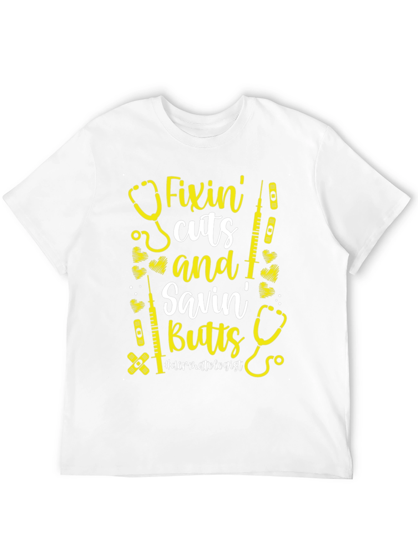Camiseta Negra: Fixin Cuts & Savin Butts Dermatólogo