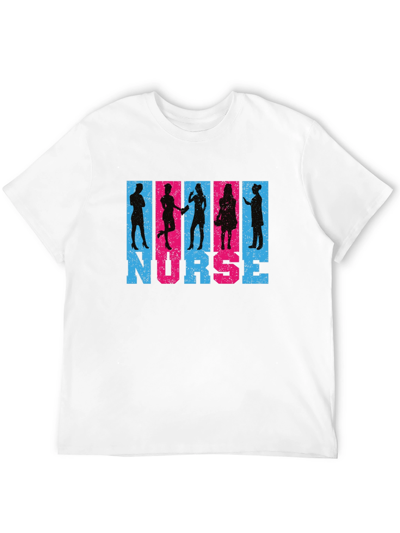 Camiseta Negra Nurse Diseño Siluetas Personalizadas