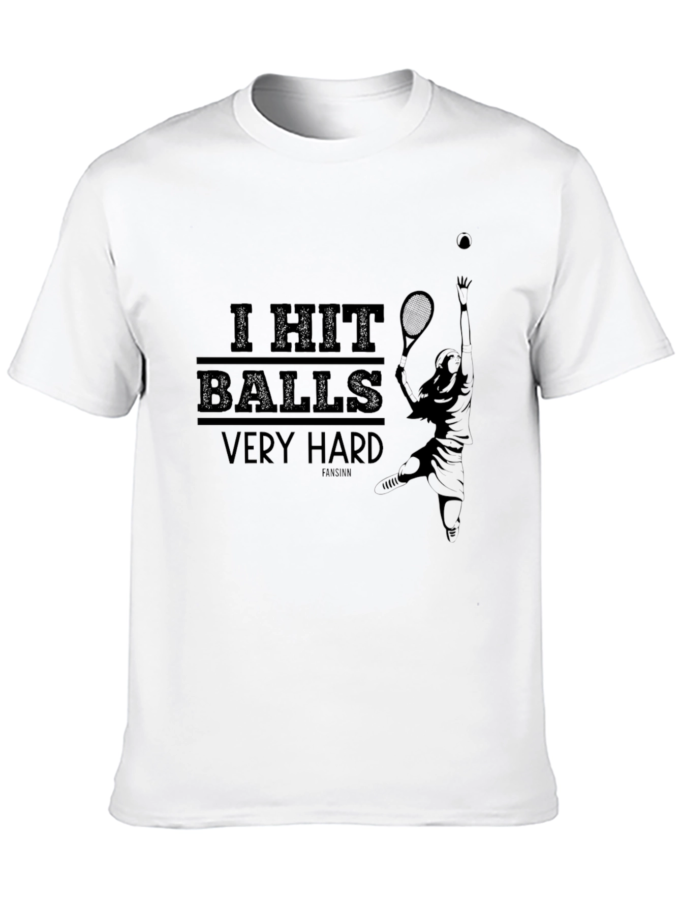 Camiseta Negra: Juego de Tenis Golpeo Pelotas Muy Fuerte