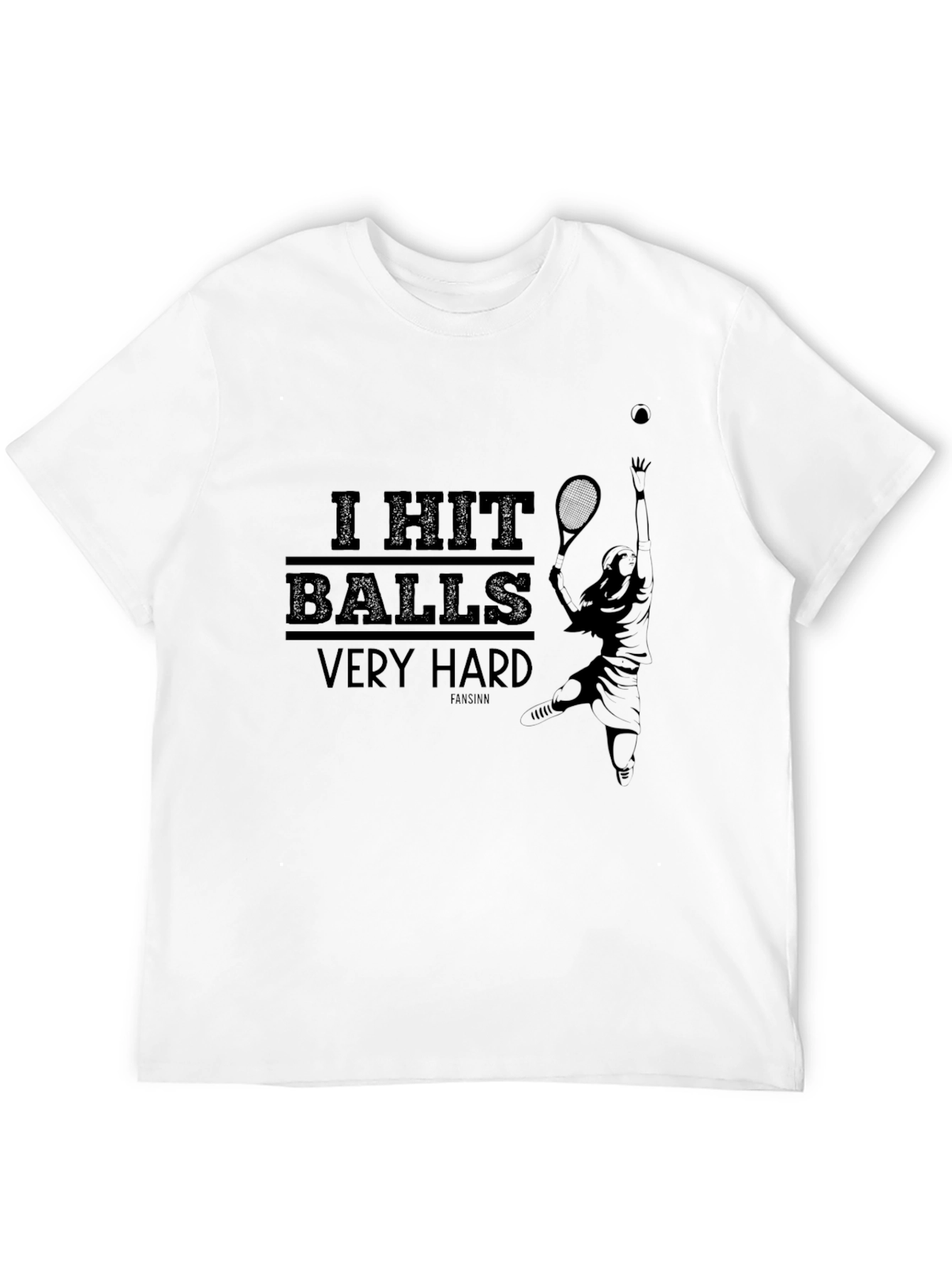 Camiseta Negra: Juego de Tenis Golpeo Pelotas Muy Fuerte
