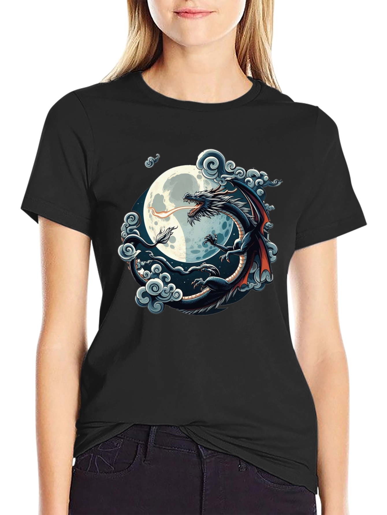 Camiseta Hombre Dragón Luna