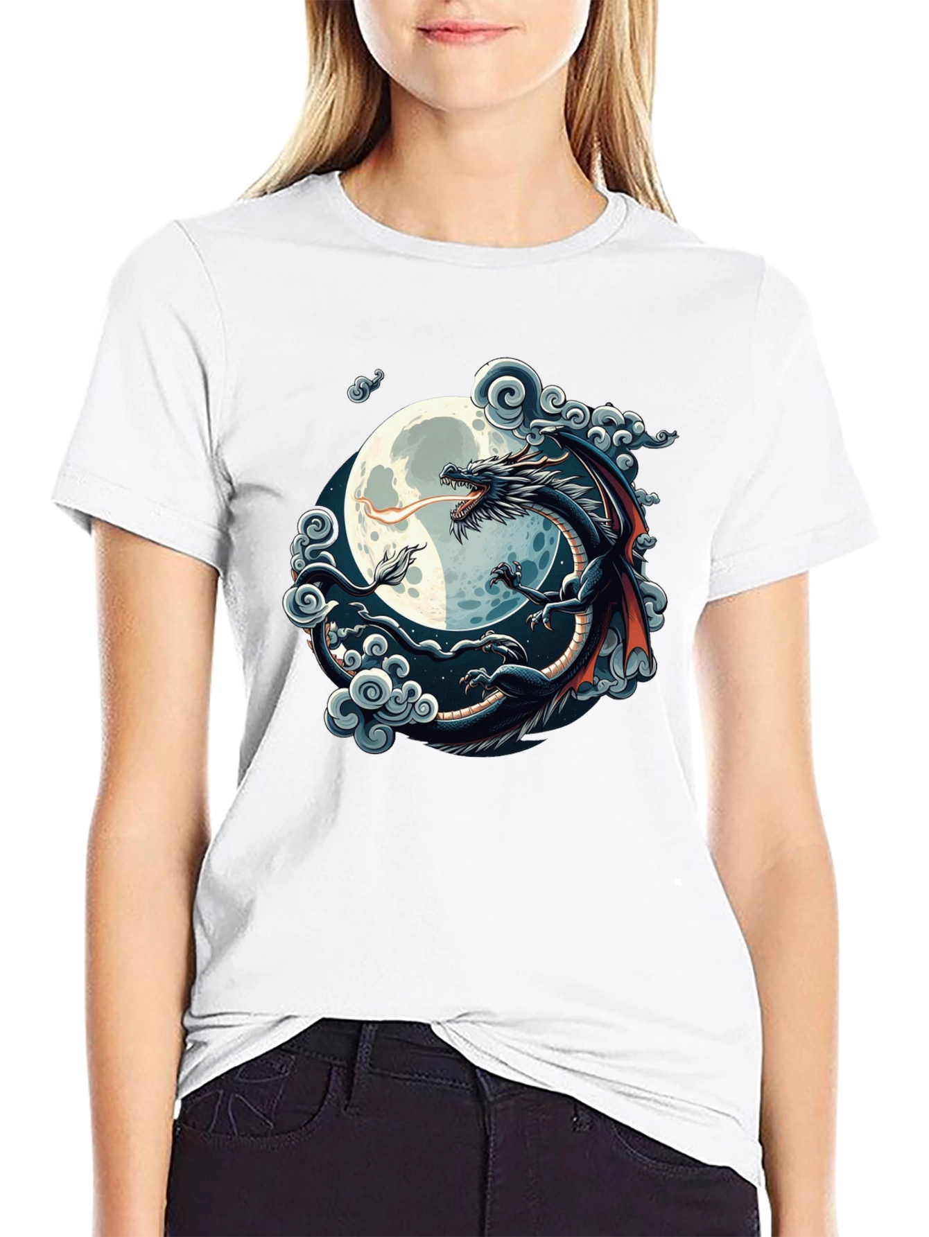 Camiseta Hombre Dragón Luna