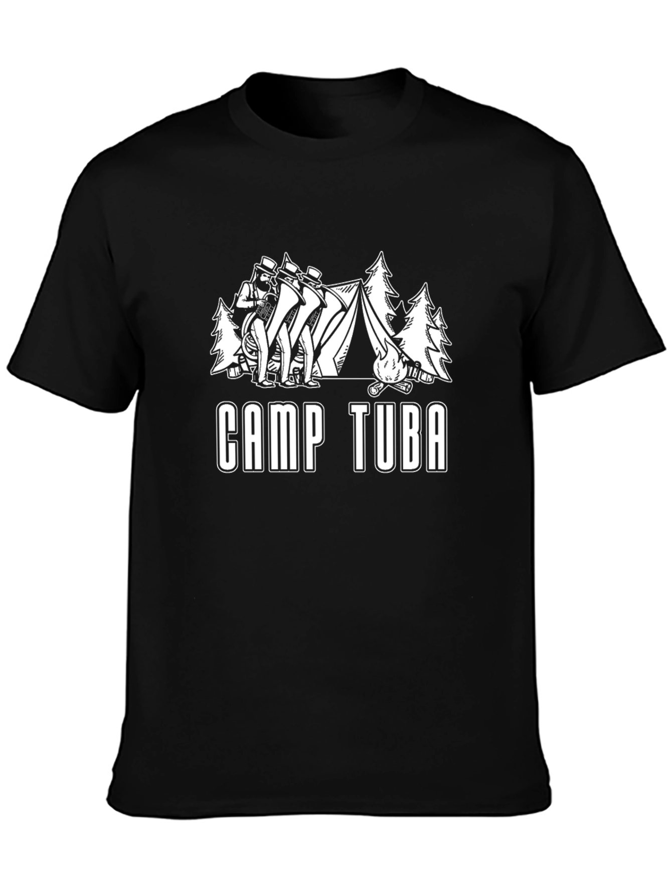 Camiseta Negra Camp Tuba para Amantes de la Música