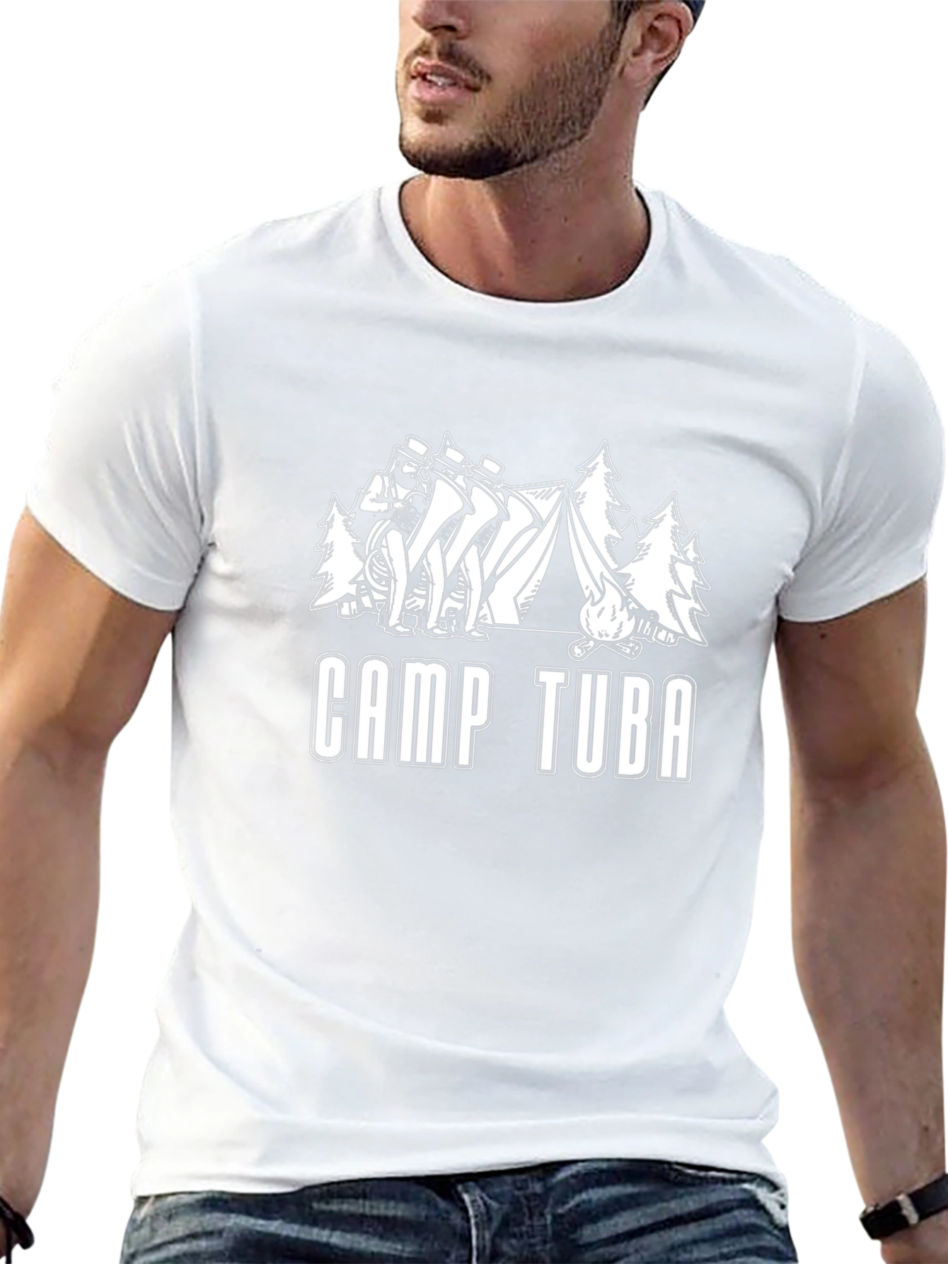 Camiseta Negra Camp Tuba para Amantes de la Música