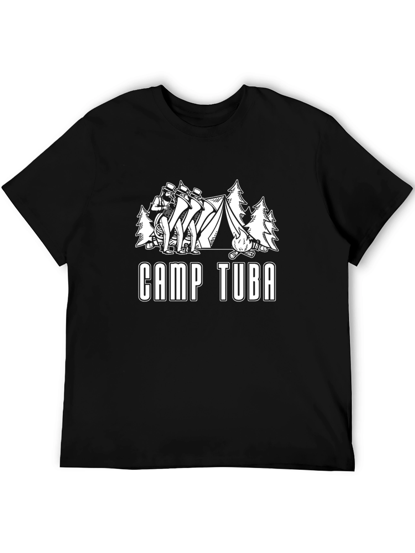 Camiseta Negra Camp Tuba para Amantes de la Música