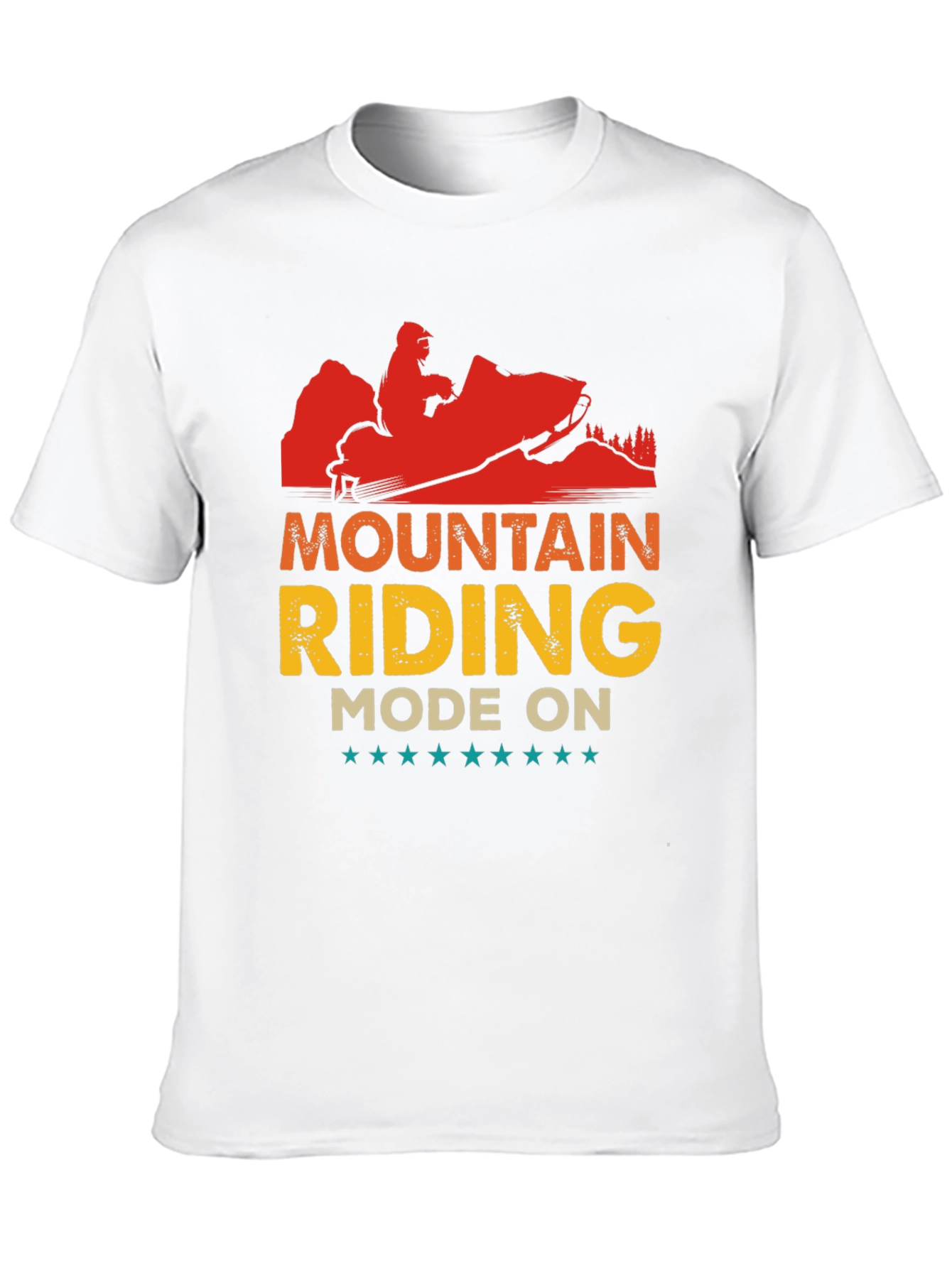 Mountain Riding Mode On Black T-Shirt