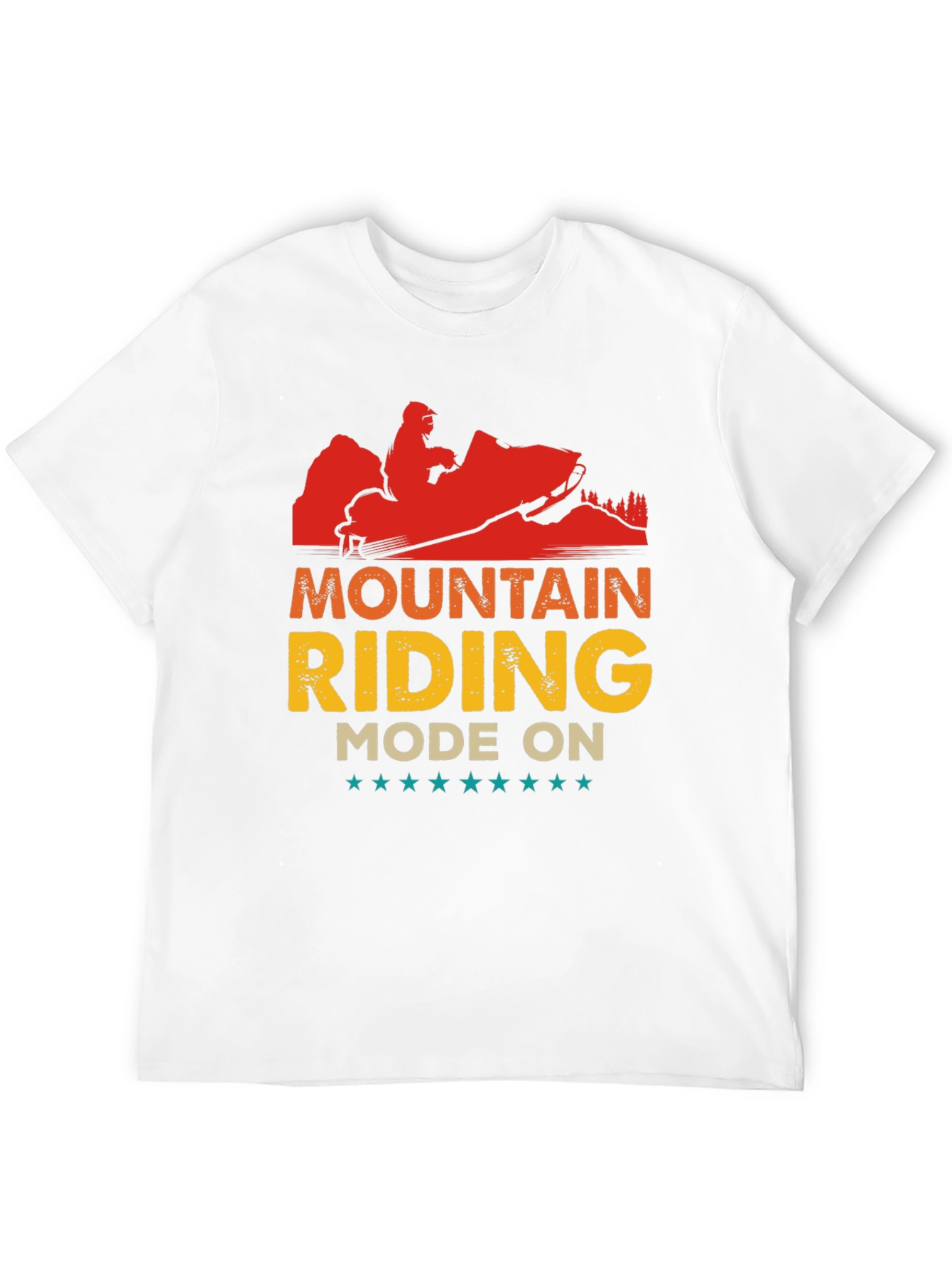 Mountain Riding Mode On Black T-Shirt