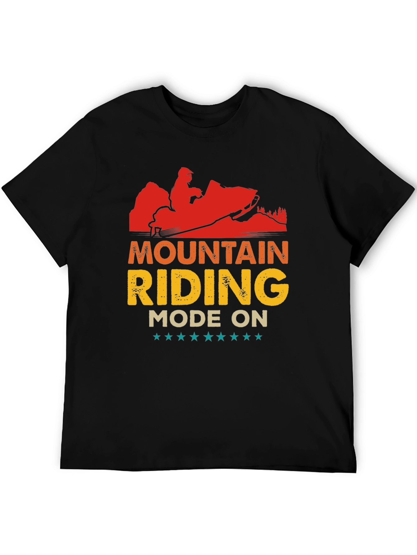 Mountain Riding Mode On Black T-Shirt