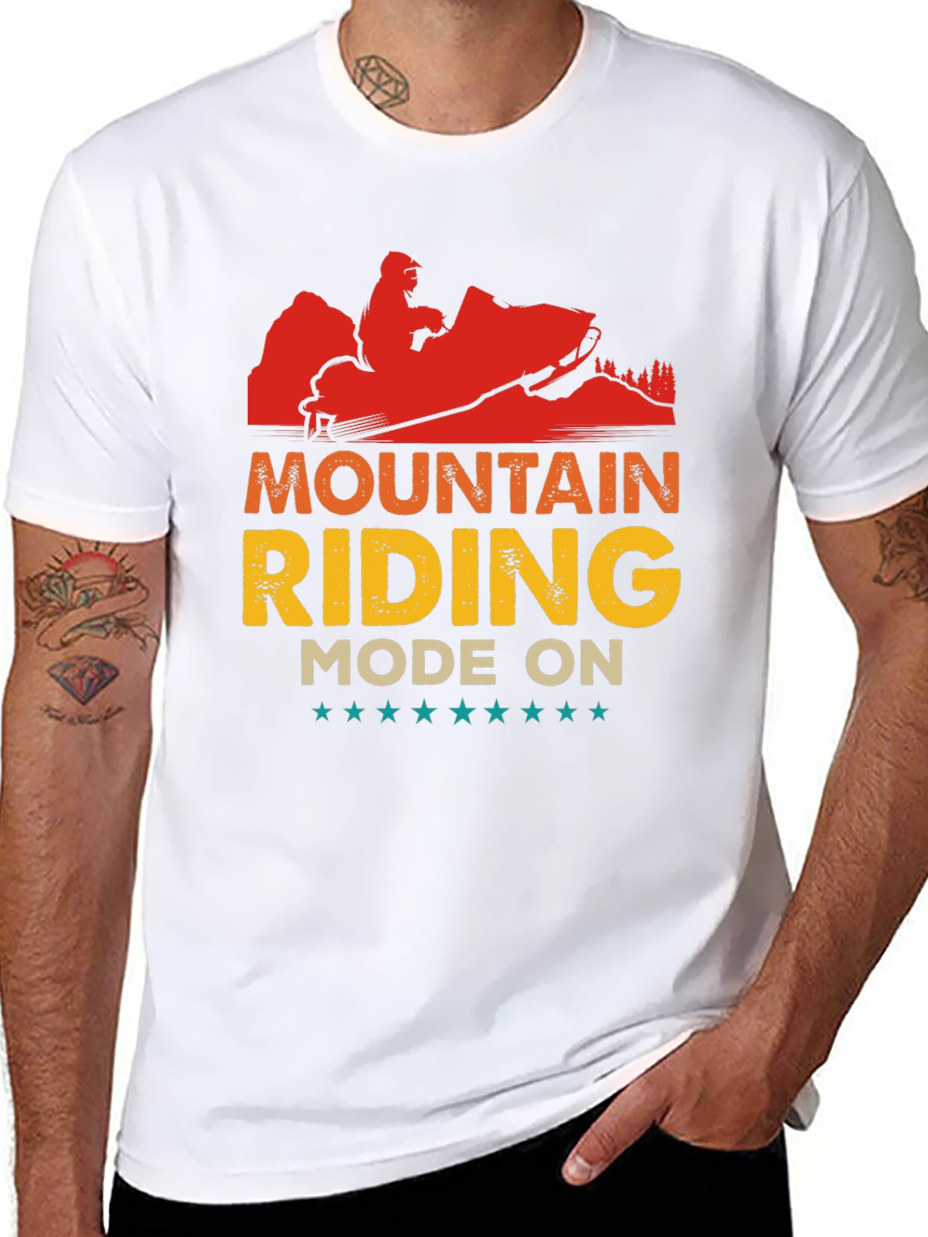 Mountain Riding Mode On Black T-Shirt
