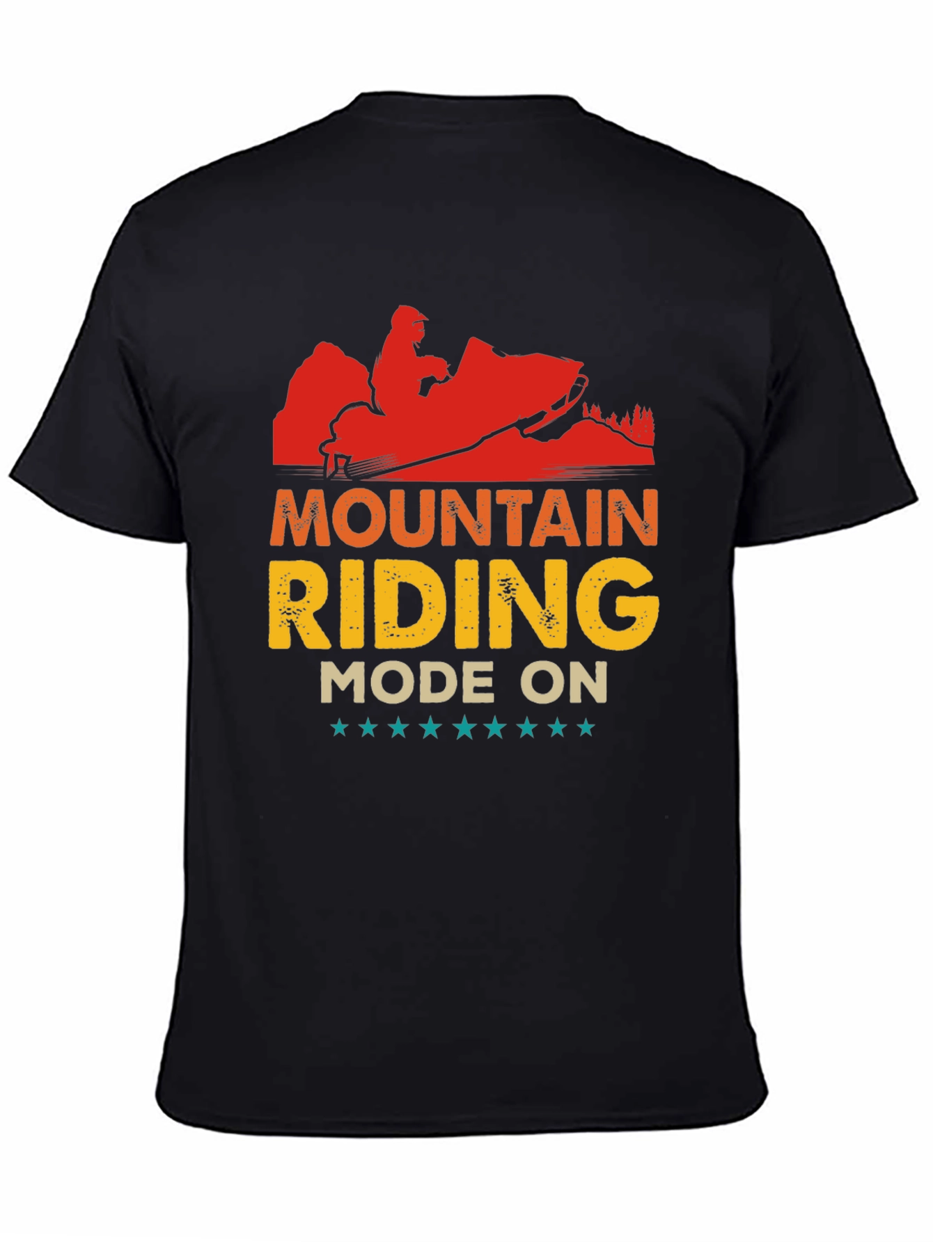 Mountain Riding Mode On Black T-Shirt