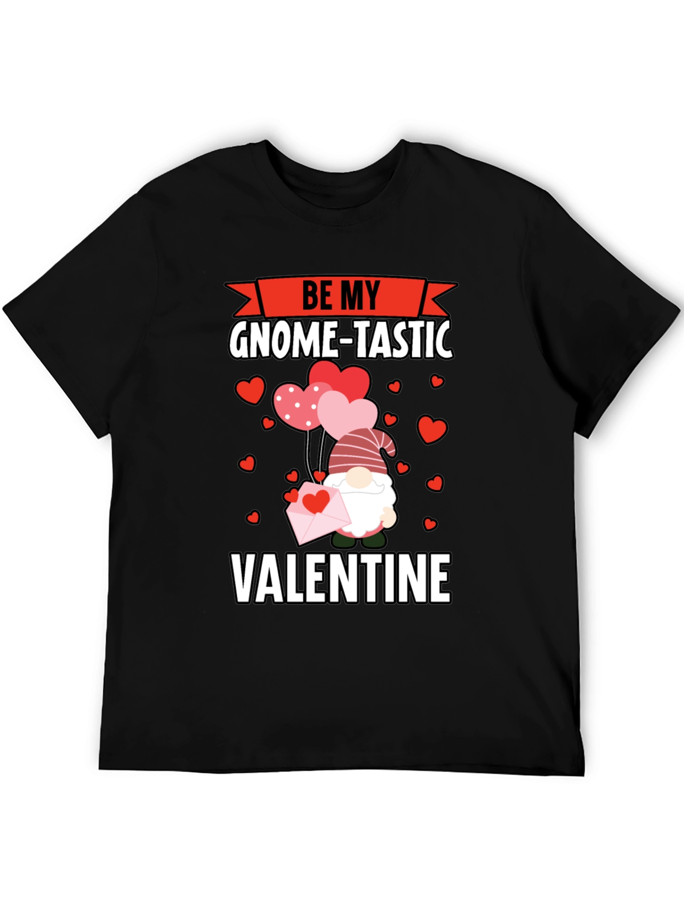 Camiseta Negra Be My Gnome-Tastic Valentine