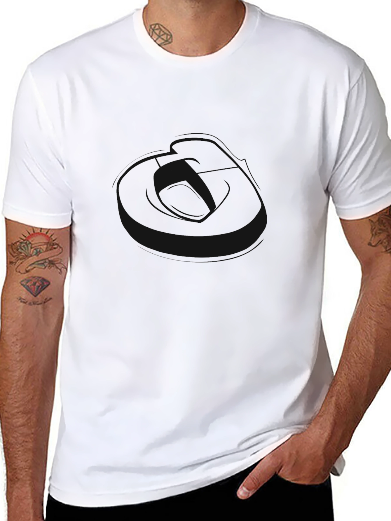 Camiseta Negra Casual de Hombre