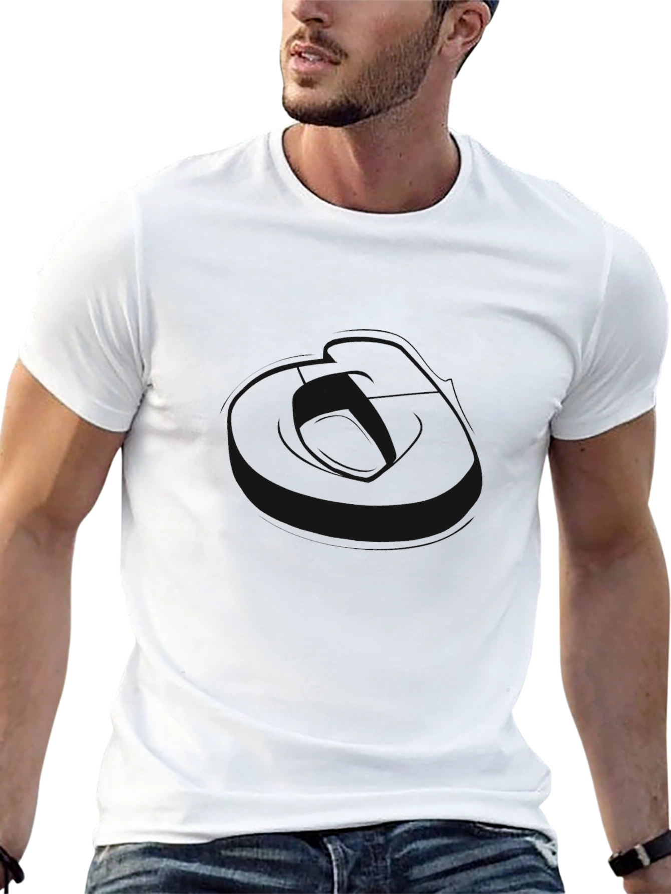 Camiseta Negra Casual de Hombre