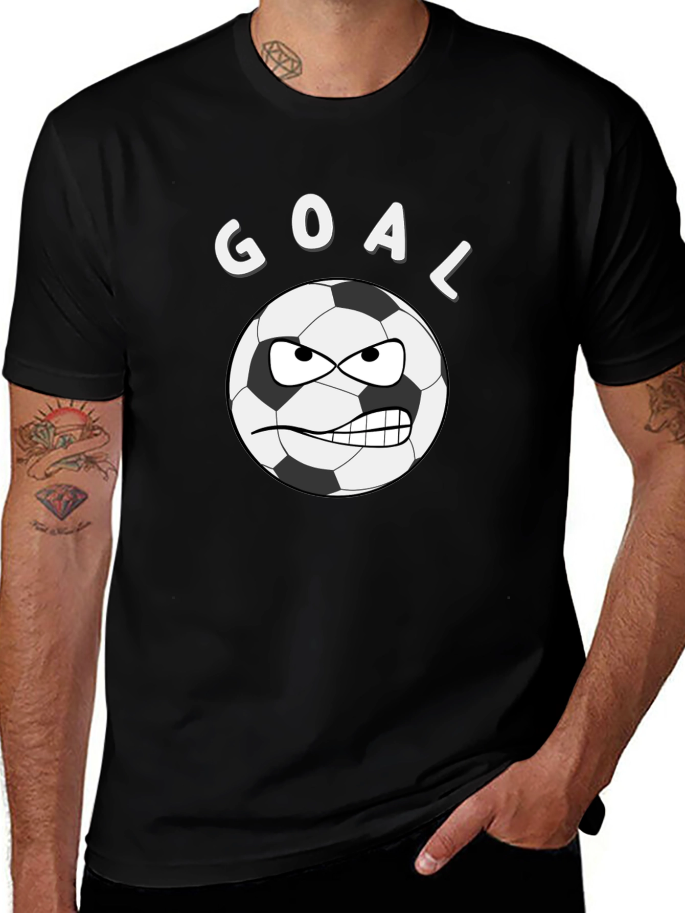 Camiseta Negra Divertida de Fútbol GOAL