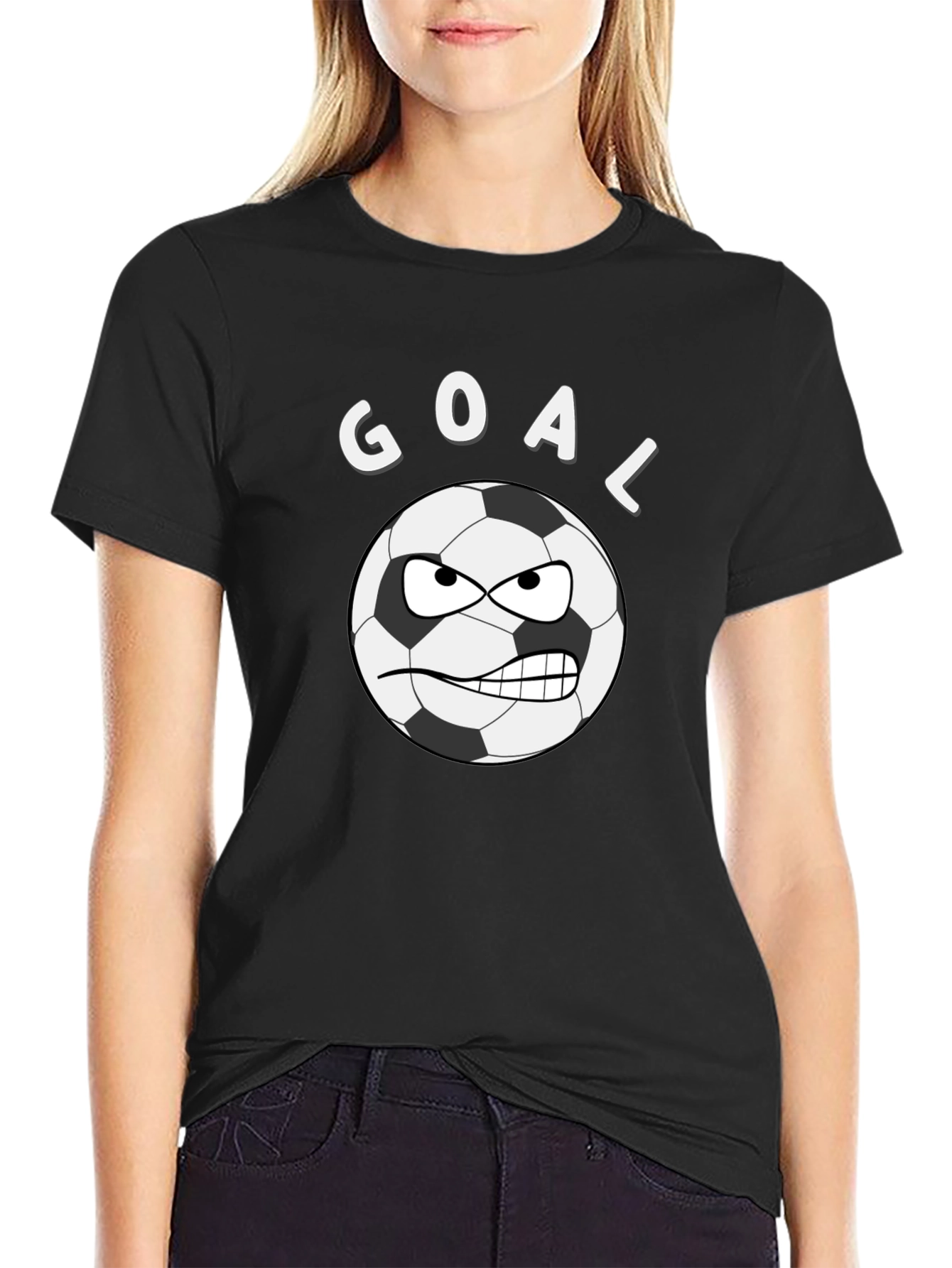 Camiseta Negra Divertida de Fútbol GOAL