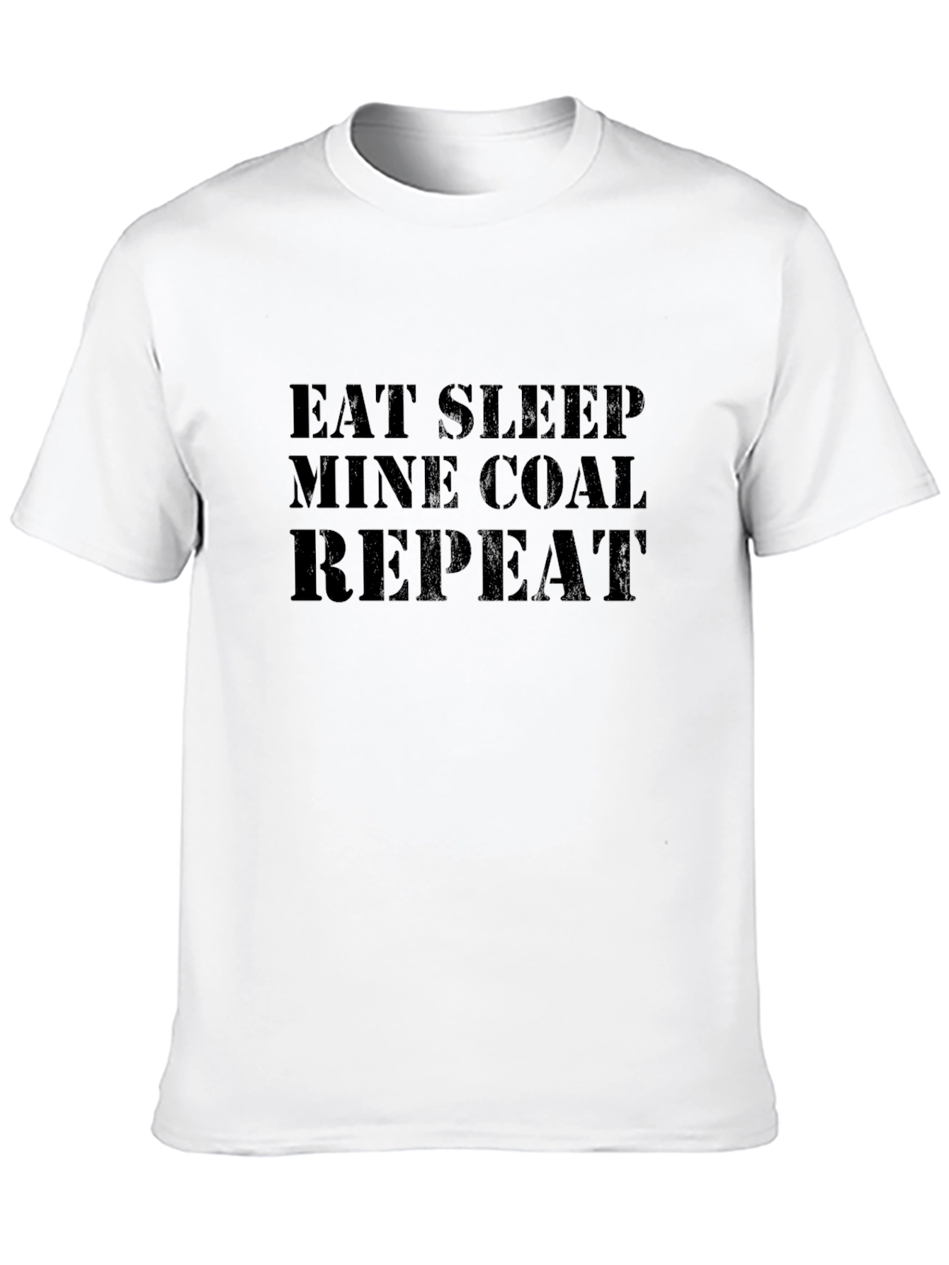 Camiseta Negra: Eat Sleep Mine Coal Repeat