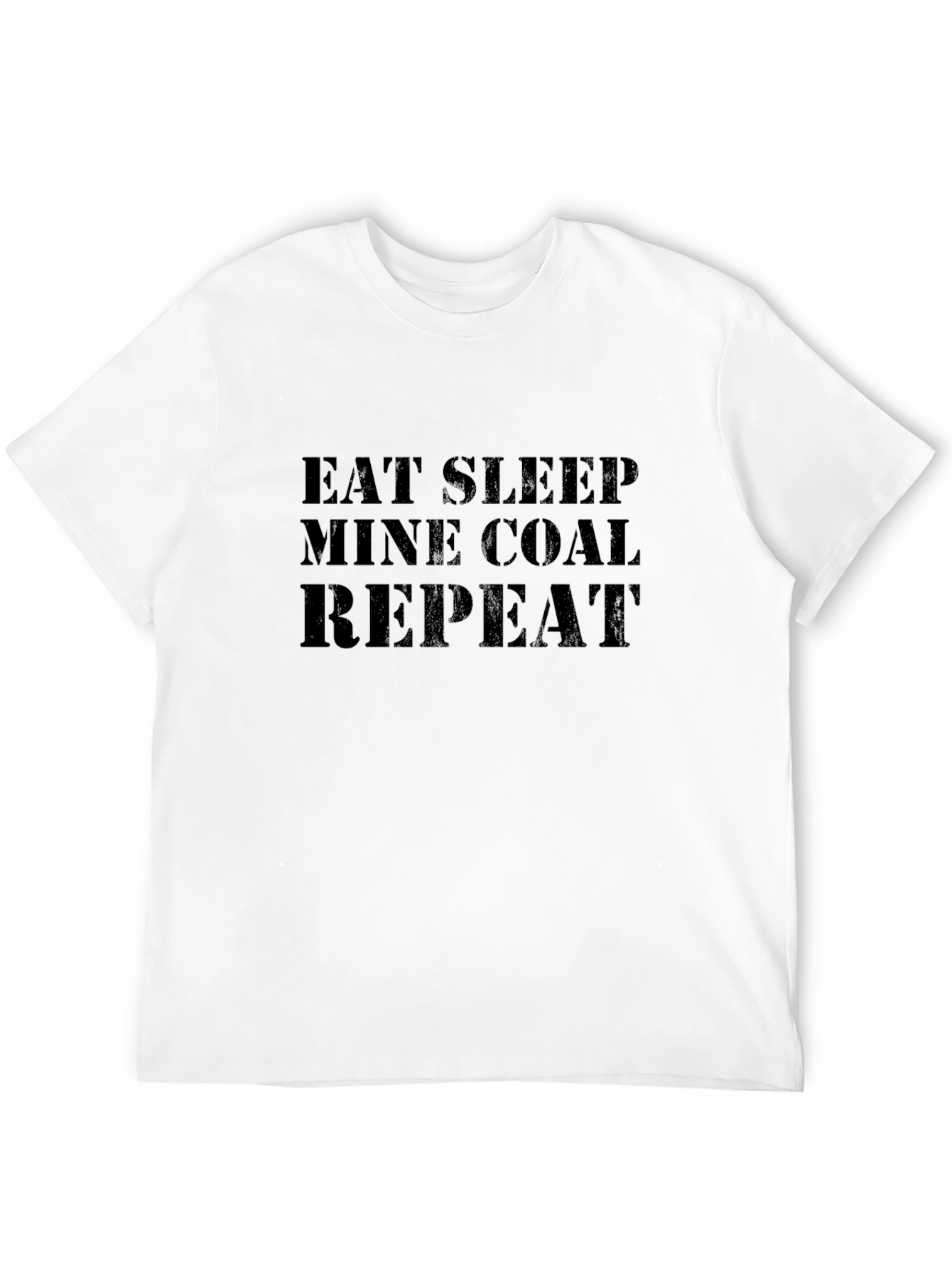 Camiseta Negra: Eat Sleep Mine Coal Repeat