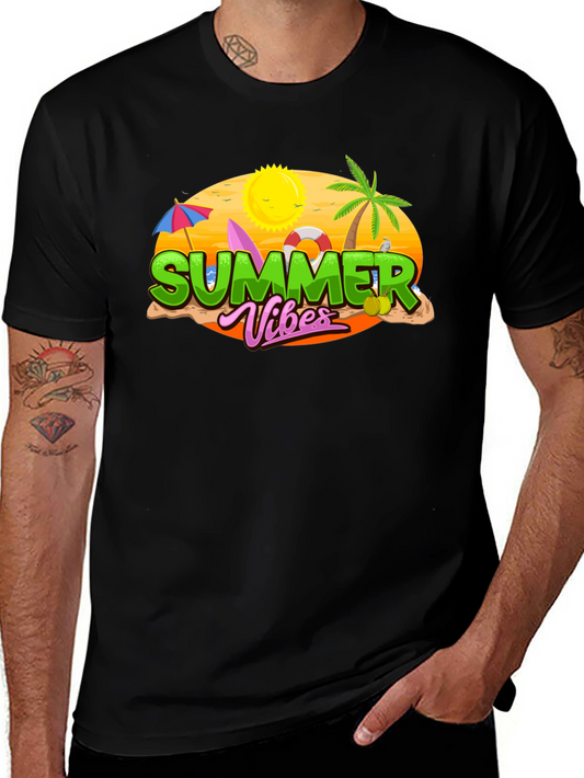 Camiseta Negra Summer Vibes para Hombre