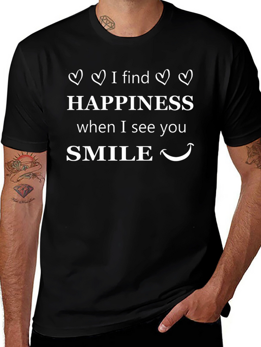 Camiseta Negra: Encuentro Felicidad en Tu Sonrisa