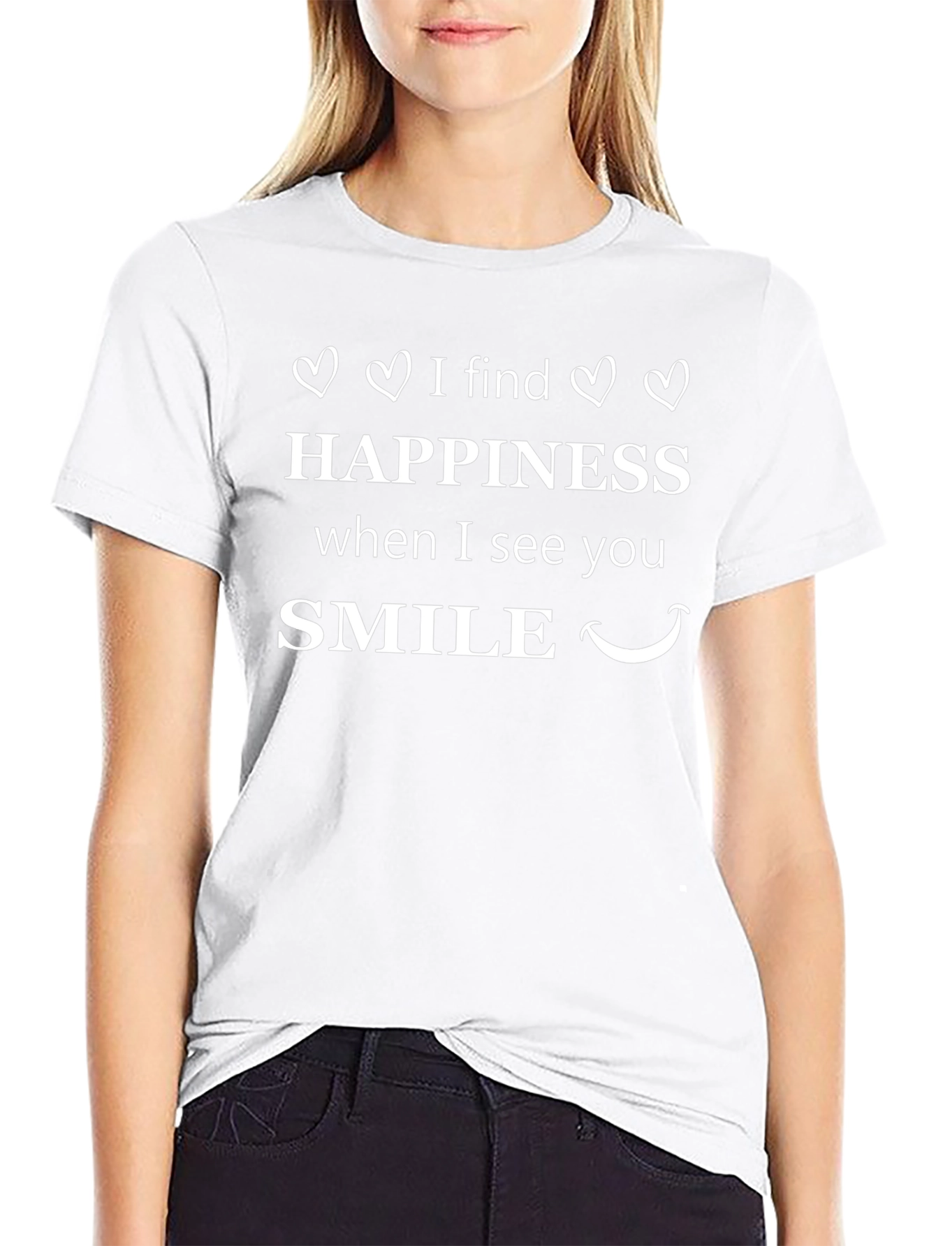 Camiseta Negra: Encuentro Felicidad en Tu Sonrisa