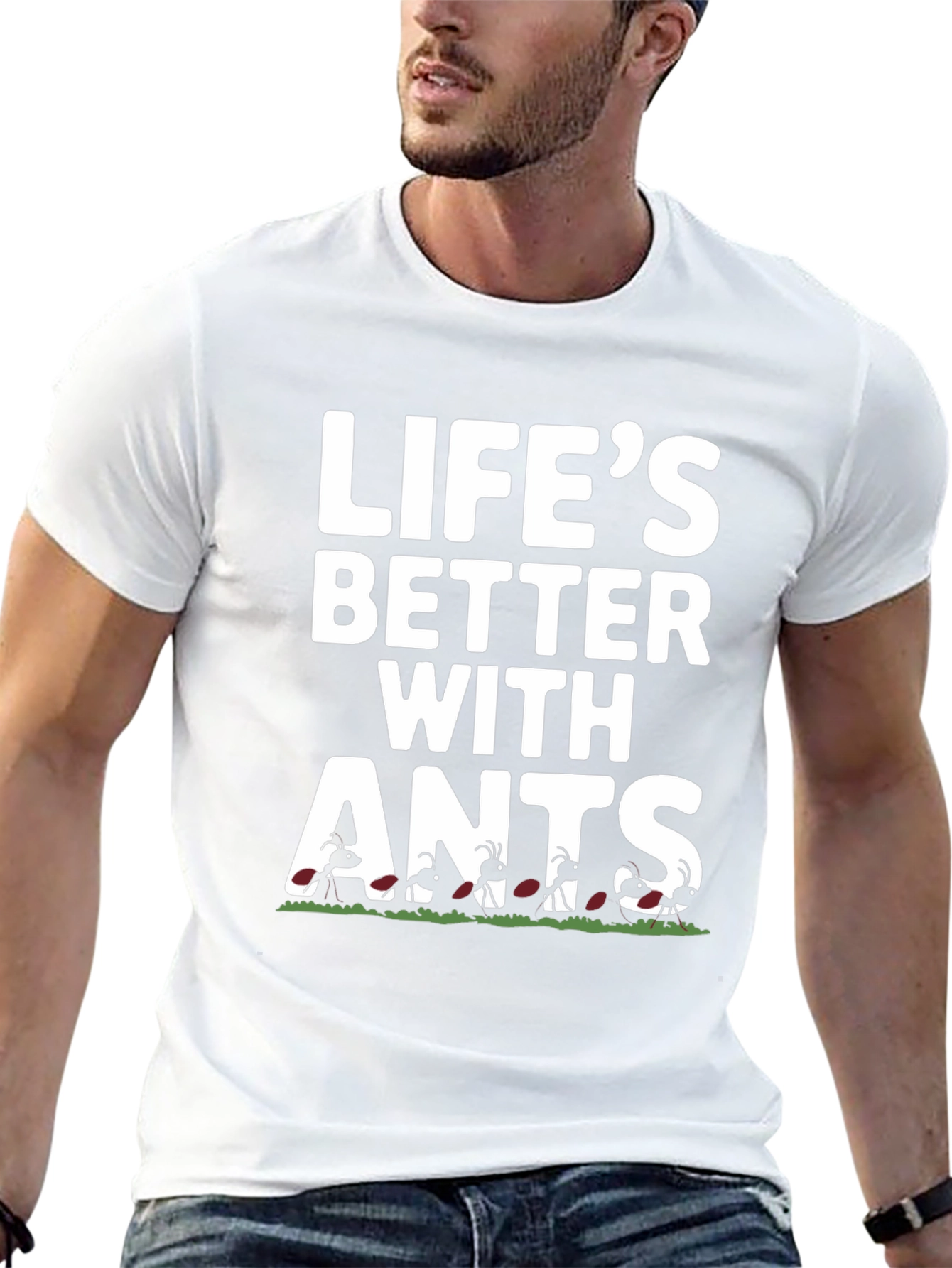 Camiseta Negra Divertida Lifes Better With Ants