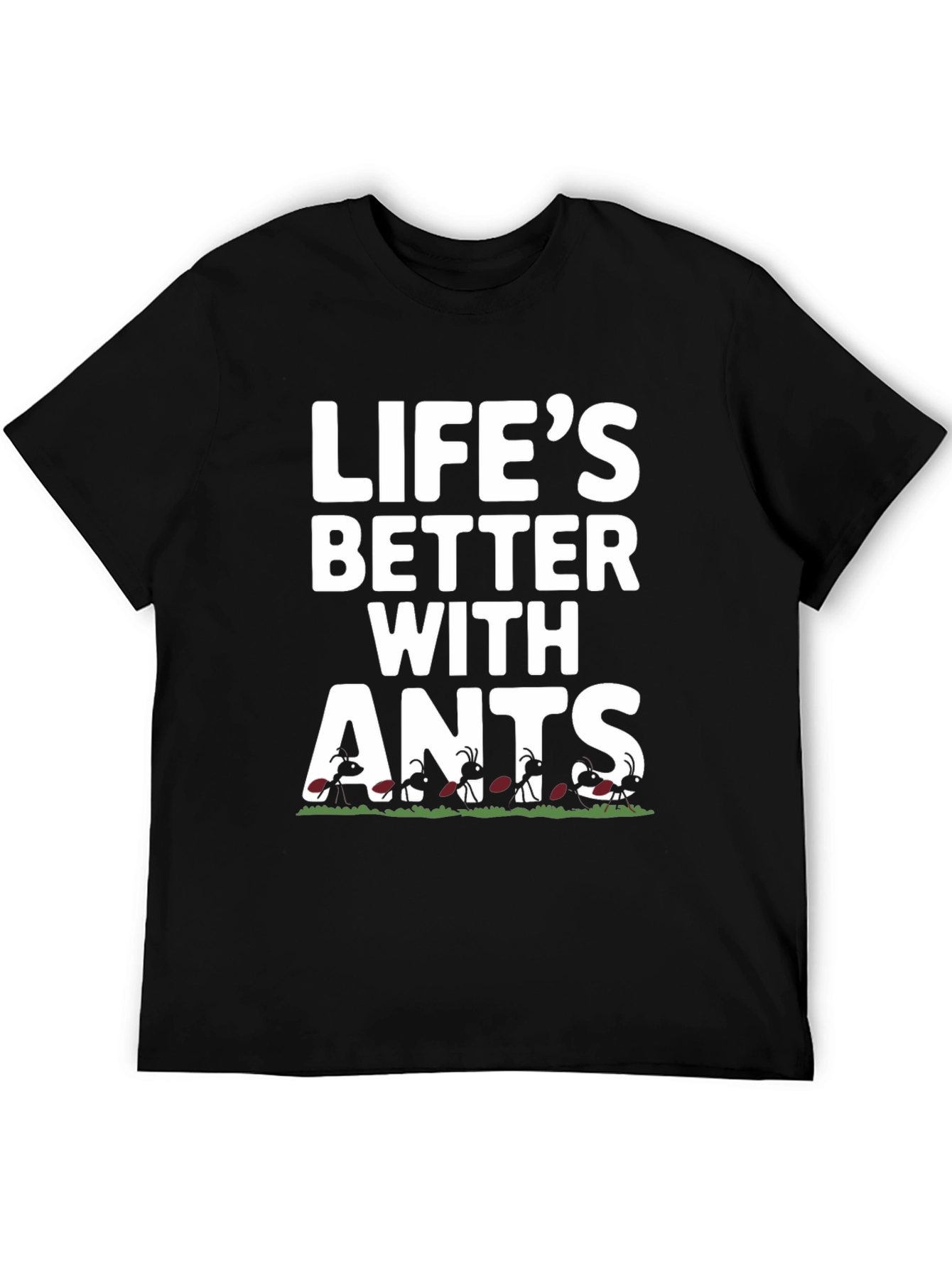 Camiseta Negra Divertida Lifes Better With Ants