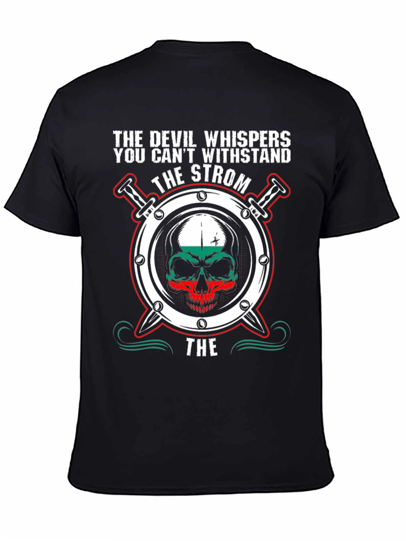 Camiseta Negra Calavera The Devil Whispers