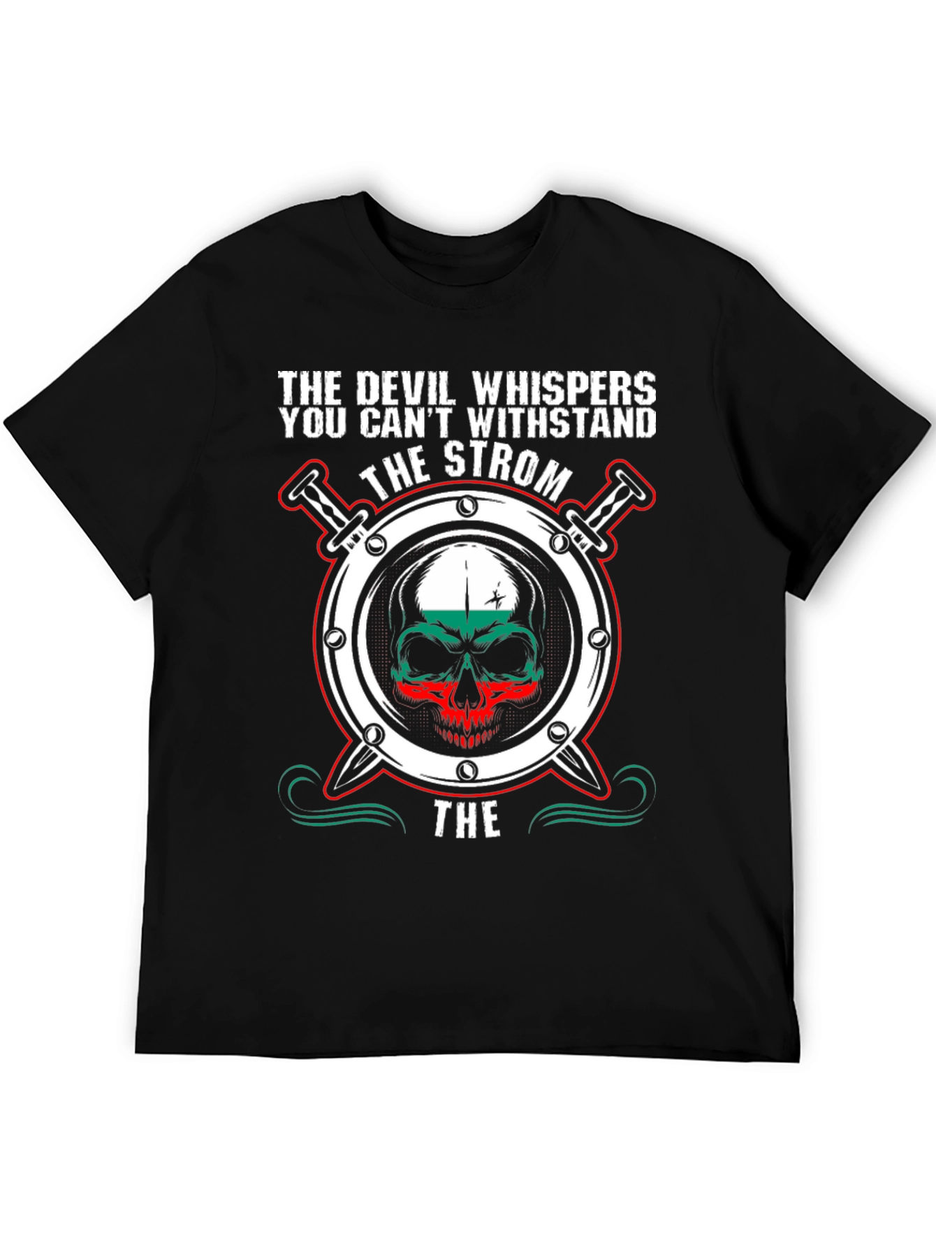 Camiseta Negra Calavera The Devil Whispers