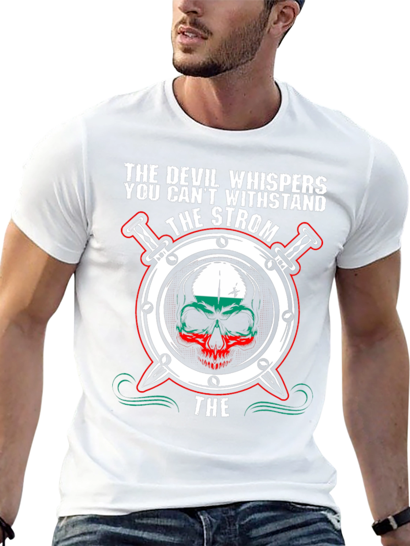Camiseta Negra Calavera The Devil Whispers
