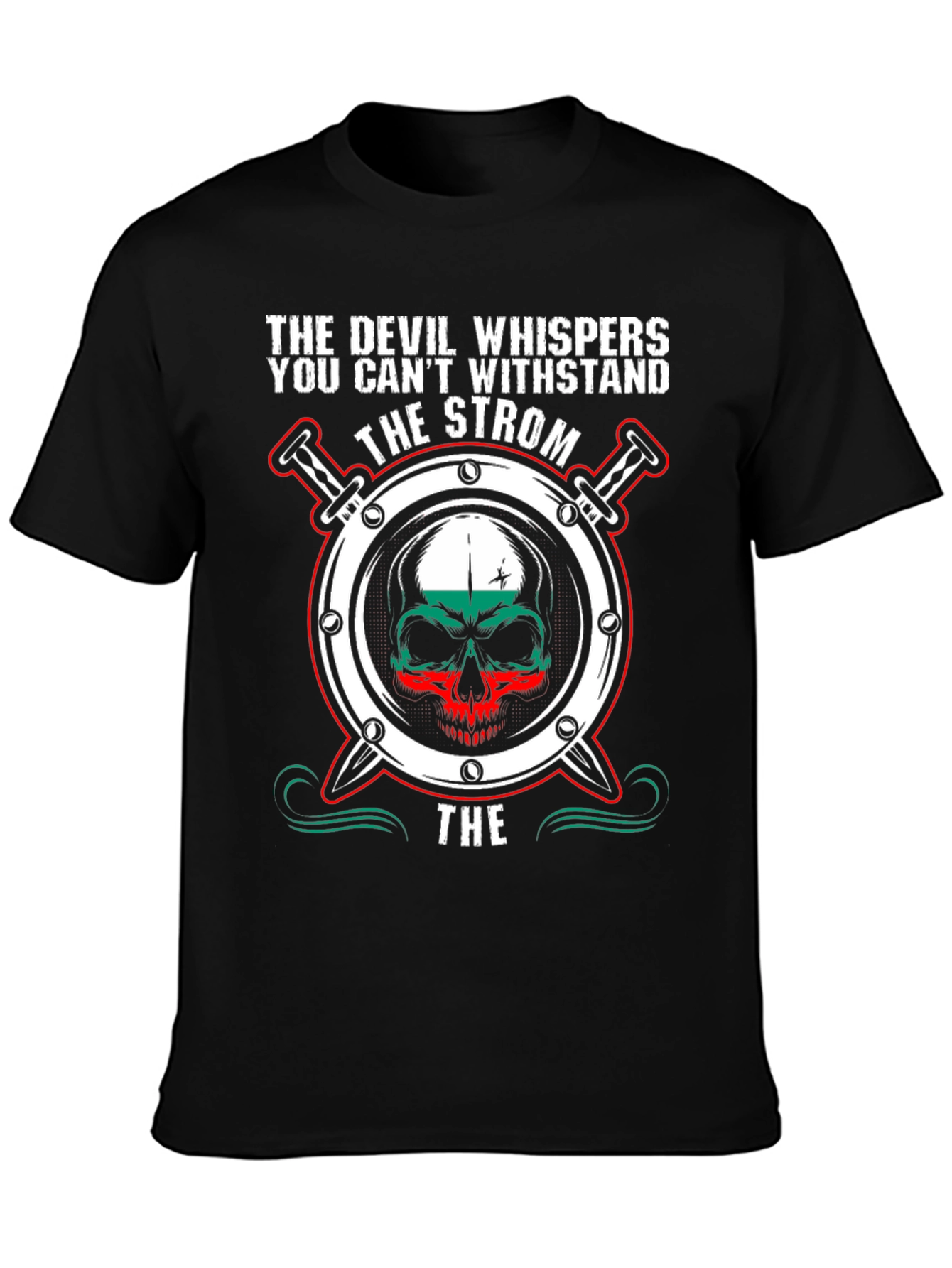 Camiseta Negra Calavera The Devil Whispers