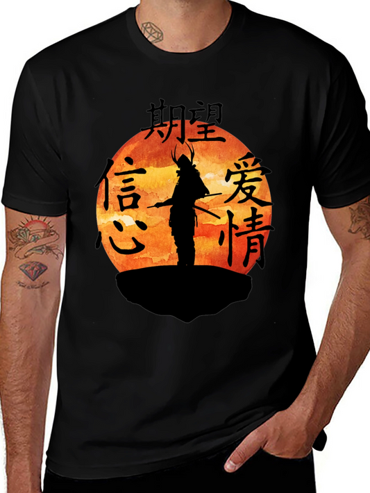 Camiseta Hombre Samurai Atardecer Japonés