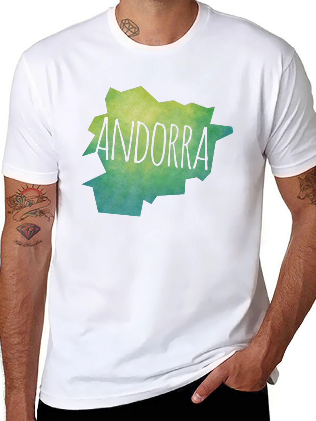 Camiseta Andorra Mapa Diseño Original Unisex