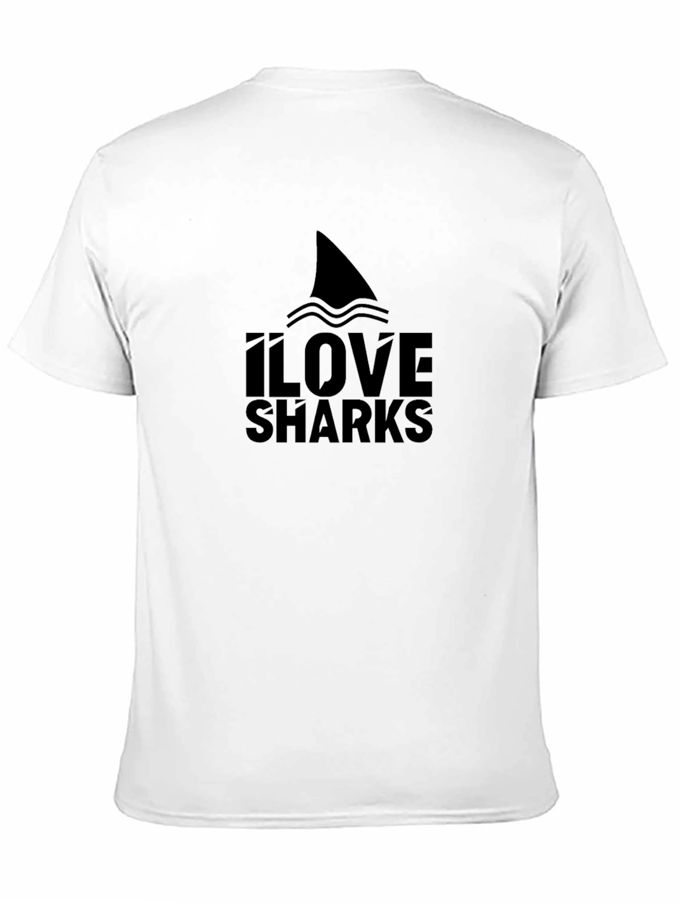 Camiseta Negra Amo los Tiburones Diseño Gráfico