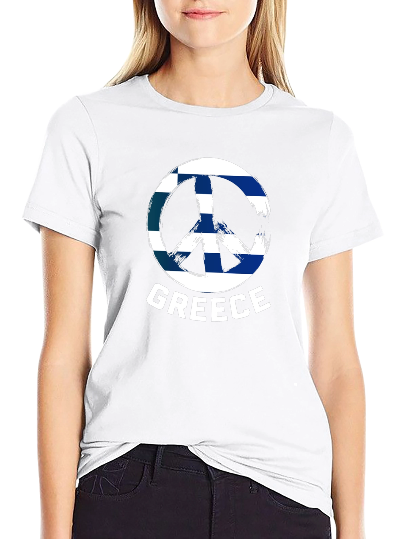 Camiseta Negra Grecia Símbolo de Paz