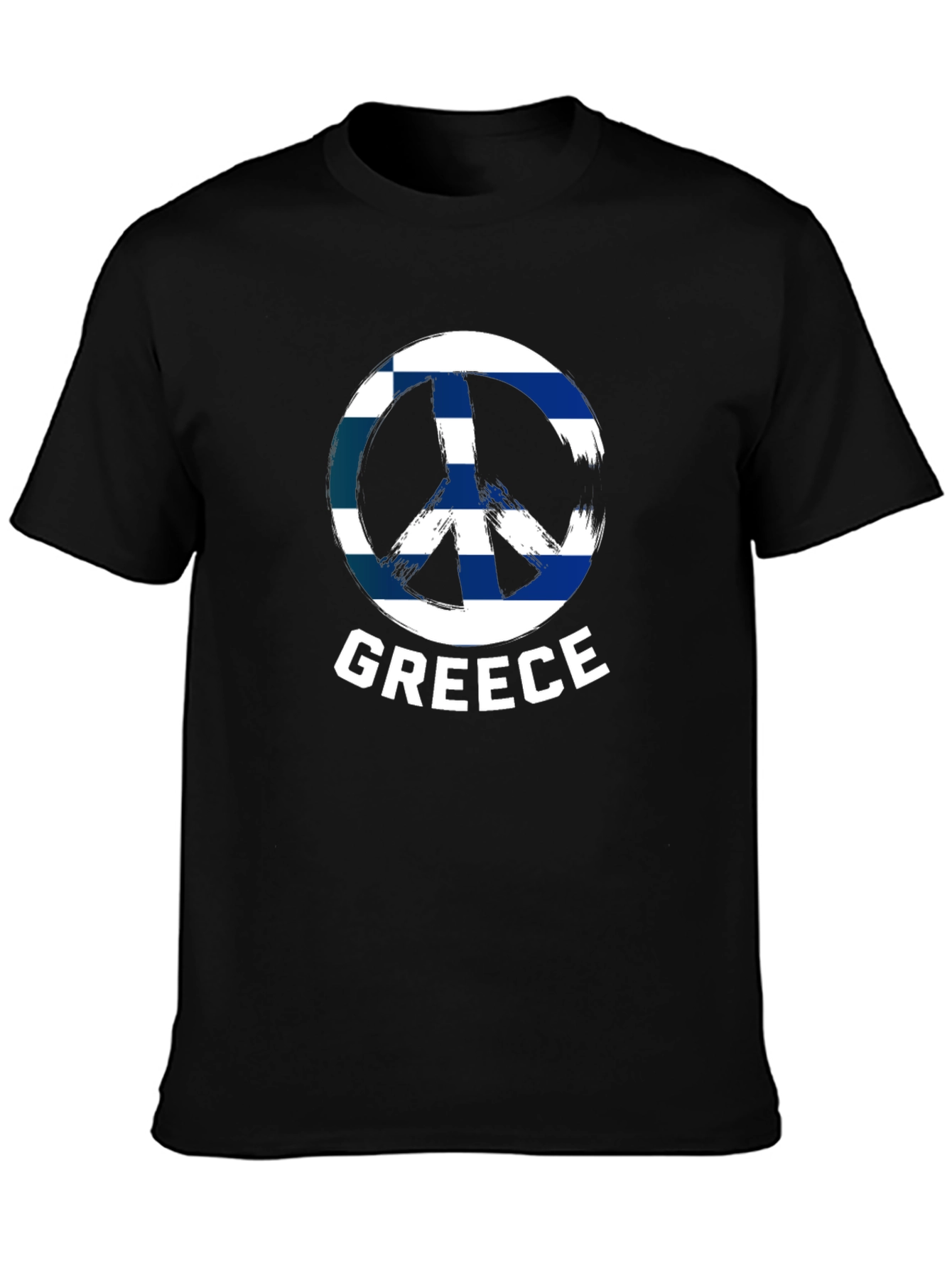 Camiseta Negra Grecia Símbolo de Paz