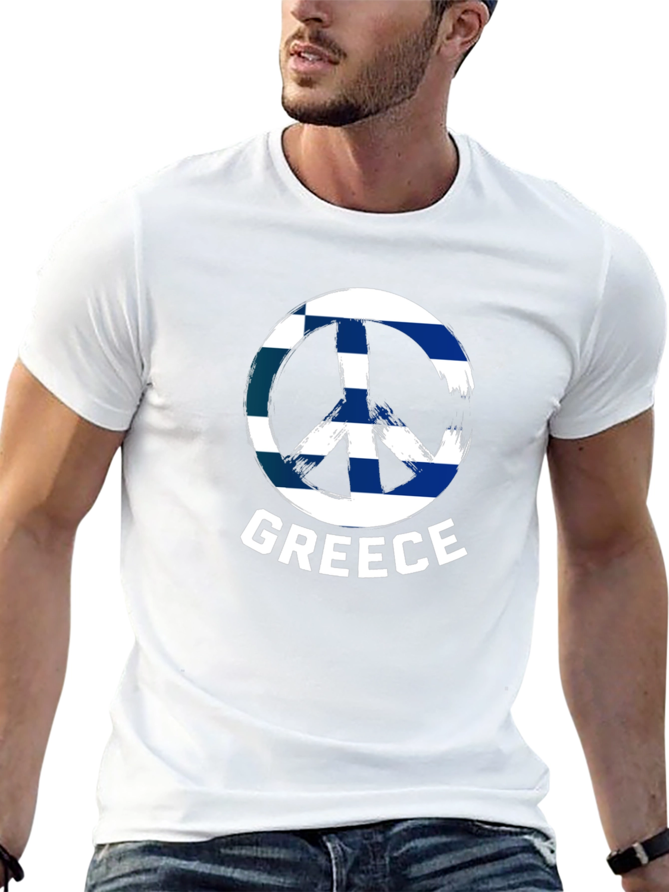 Camiseta Negra Grecia Símbolo de Paz