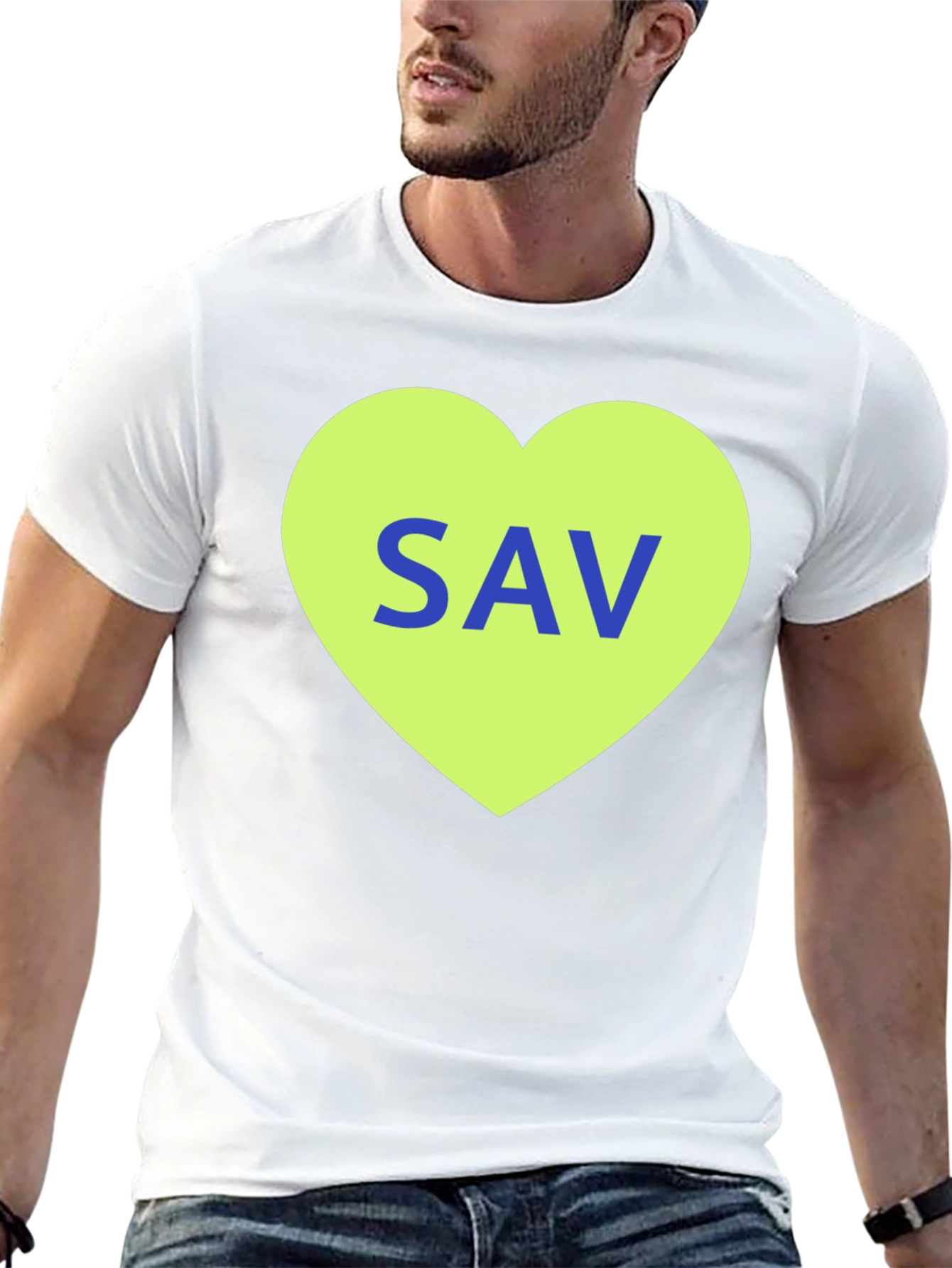 Camiseta Negra con Corazón SAV