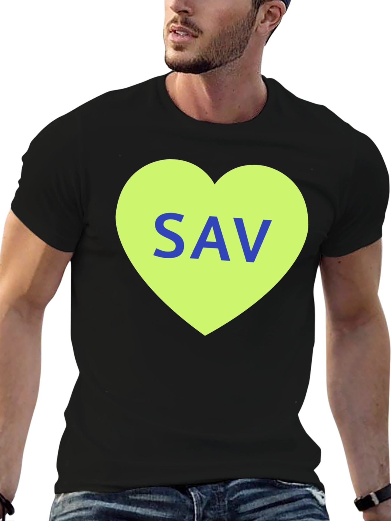 Camiseta Negra con Corazón SAV