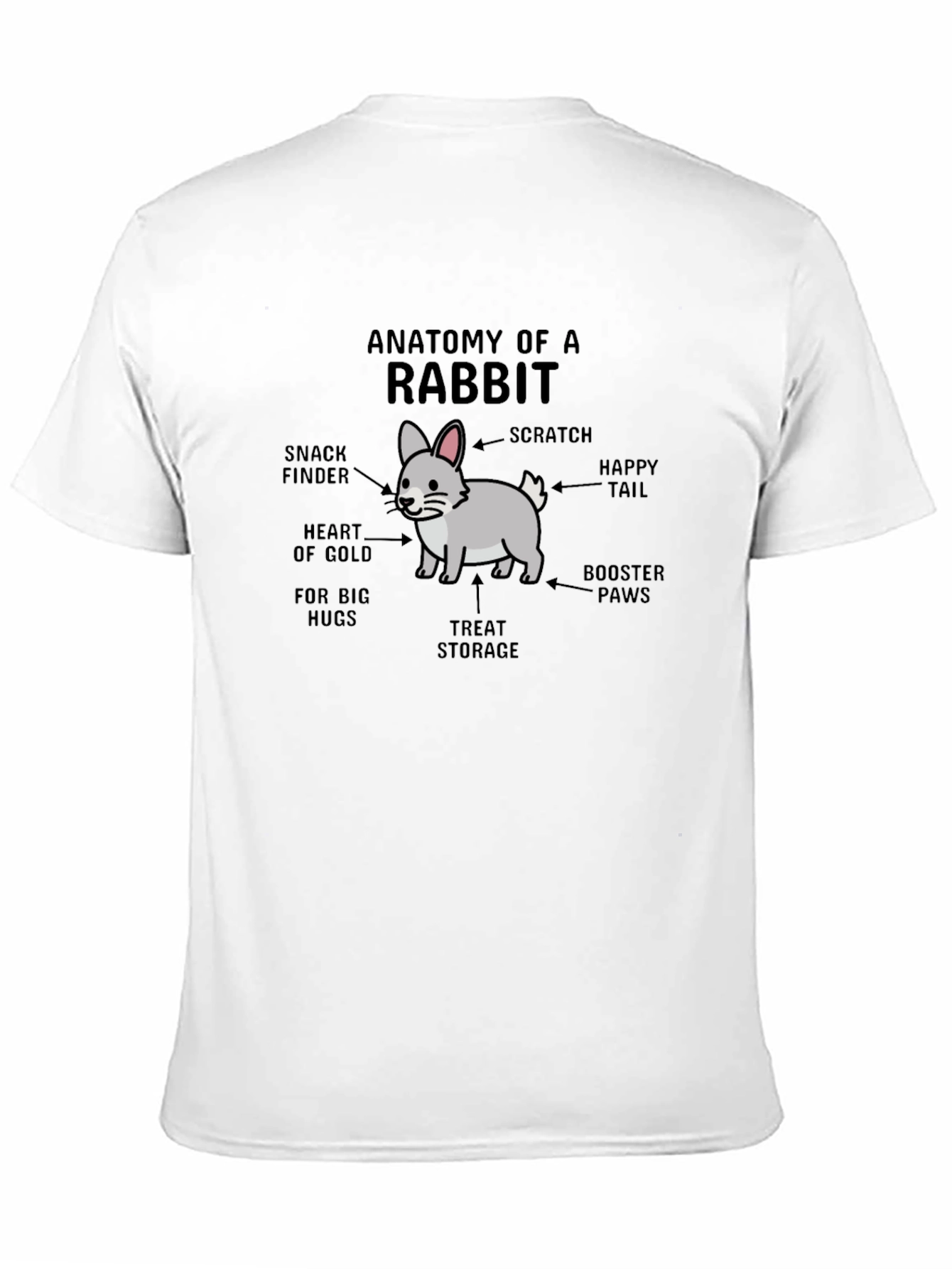 Camiseta Negra Anatomía de un Conejo