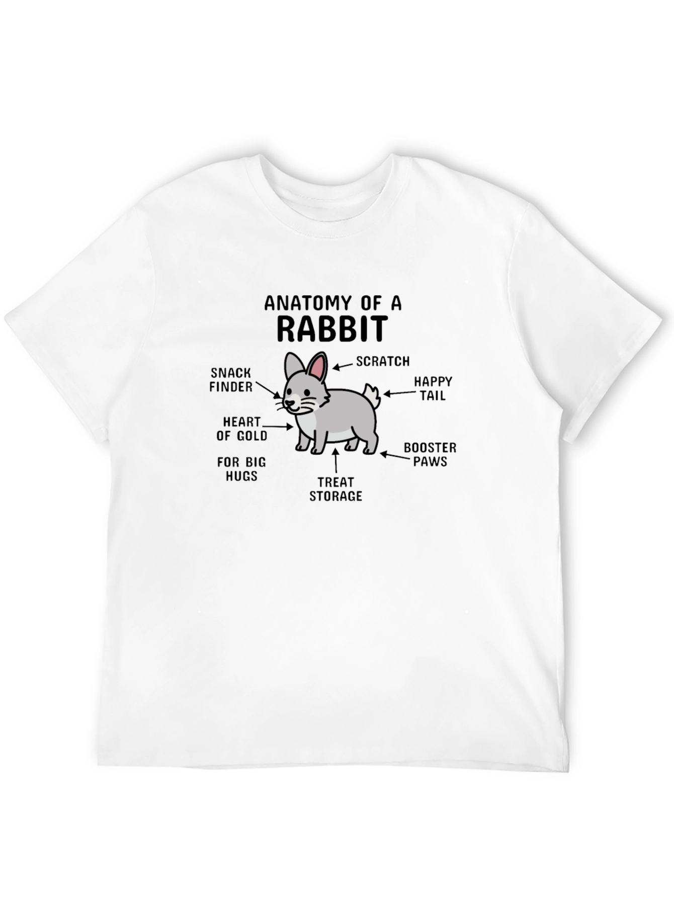 Camiseta Negra Anatomía de un Conejo